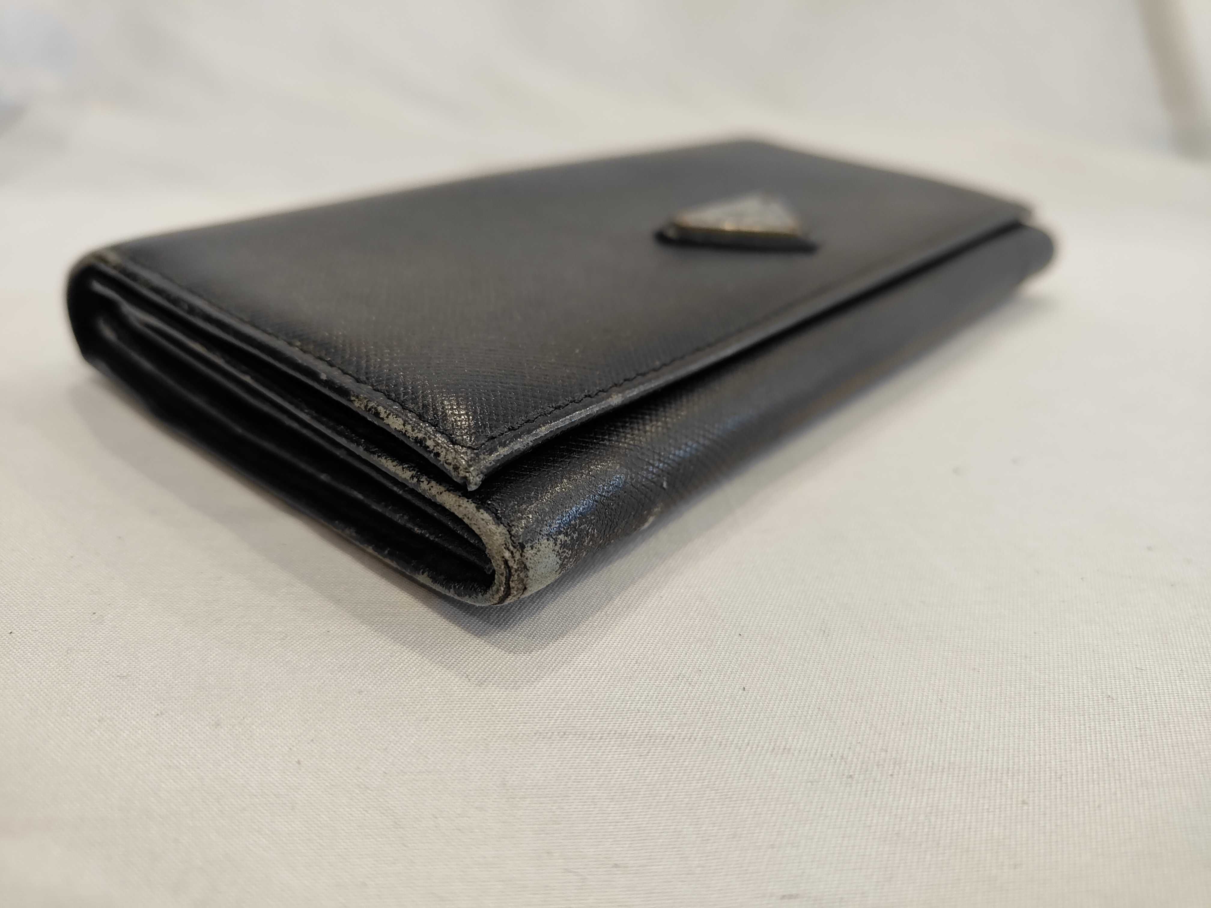 Saffiano Triangle Logo Long Wallet — view 4