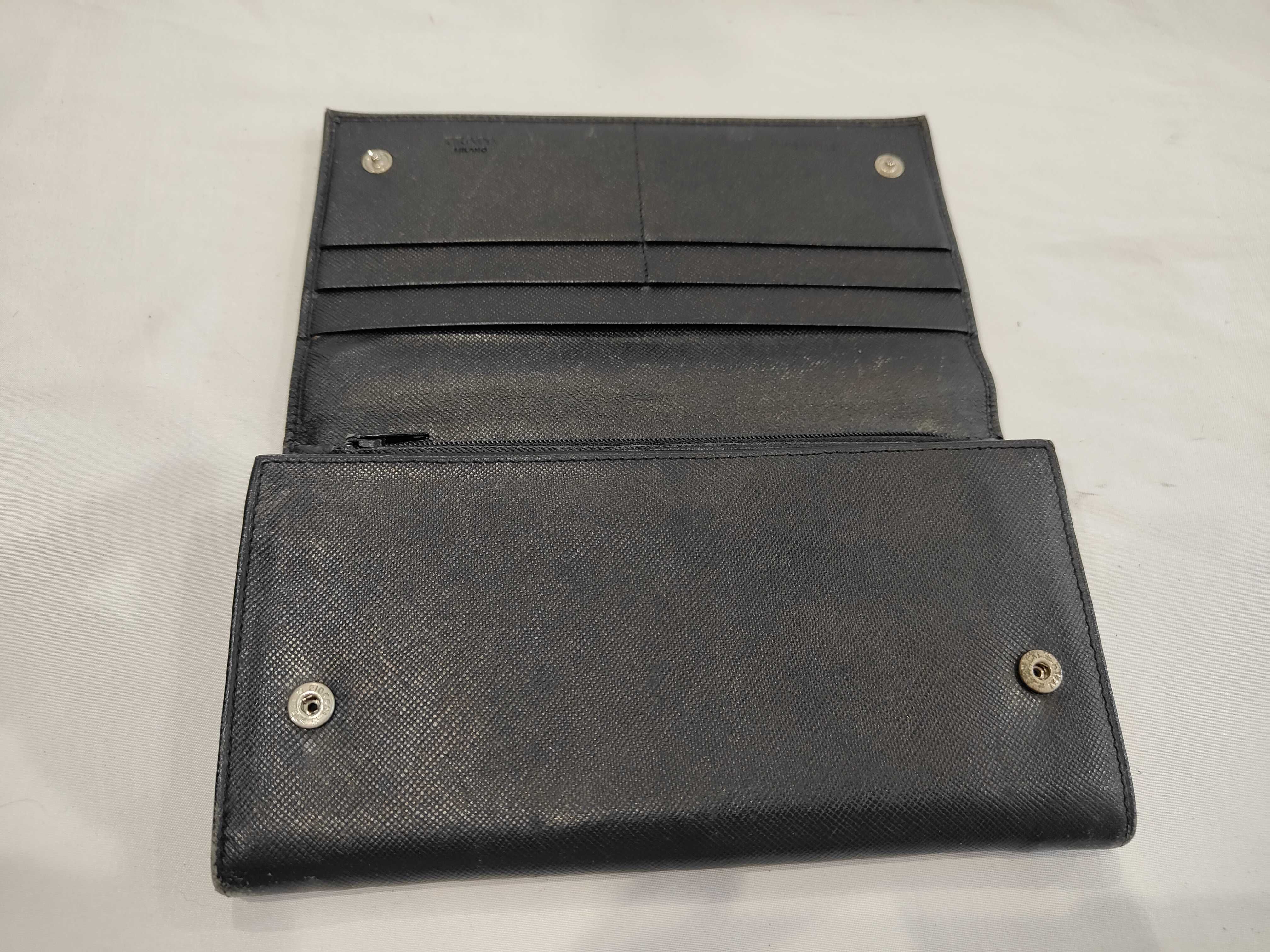 Saffiano Triangle Logo Long Wallet — view 7