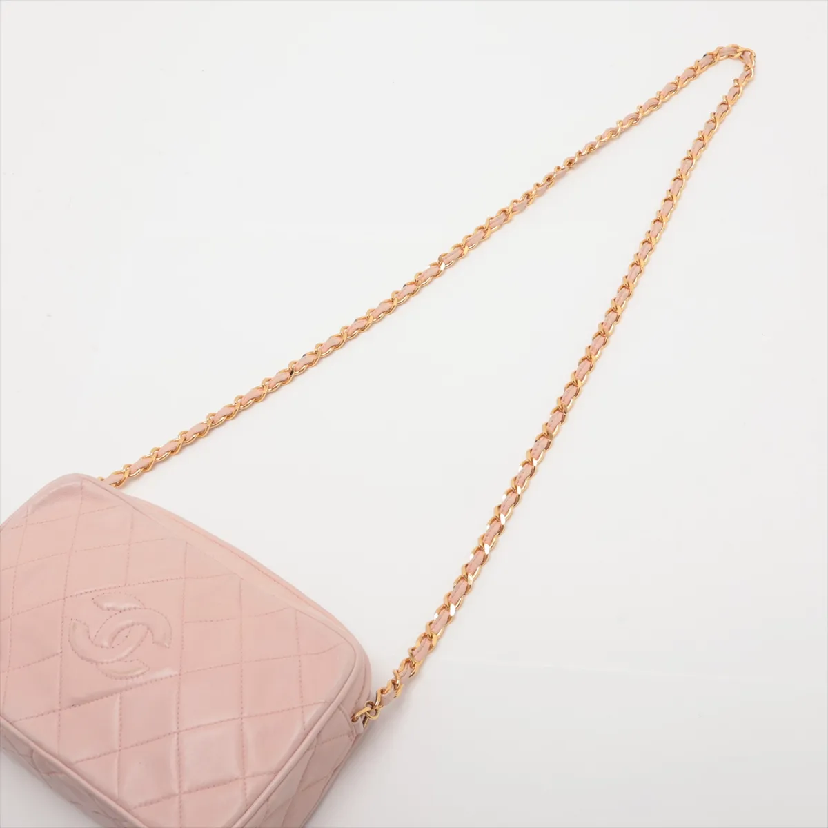 Matelassé Lambskin Chain Shoulder Bag with Fringe, Pink, Gold Hardware, 3119835 (Serial Number 3) — view 5