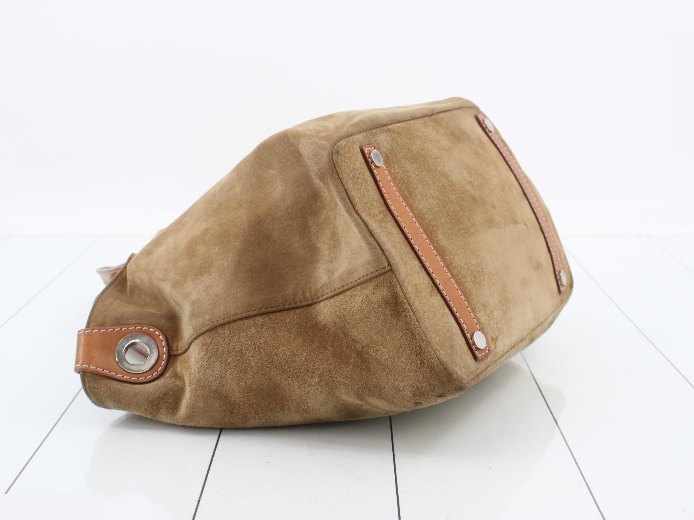 Suede handbag with pouch — view 5