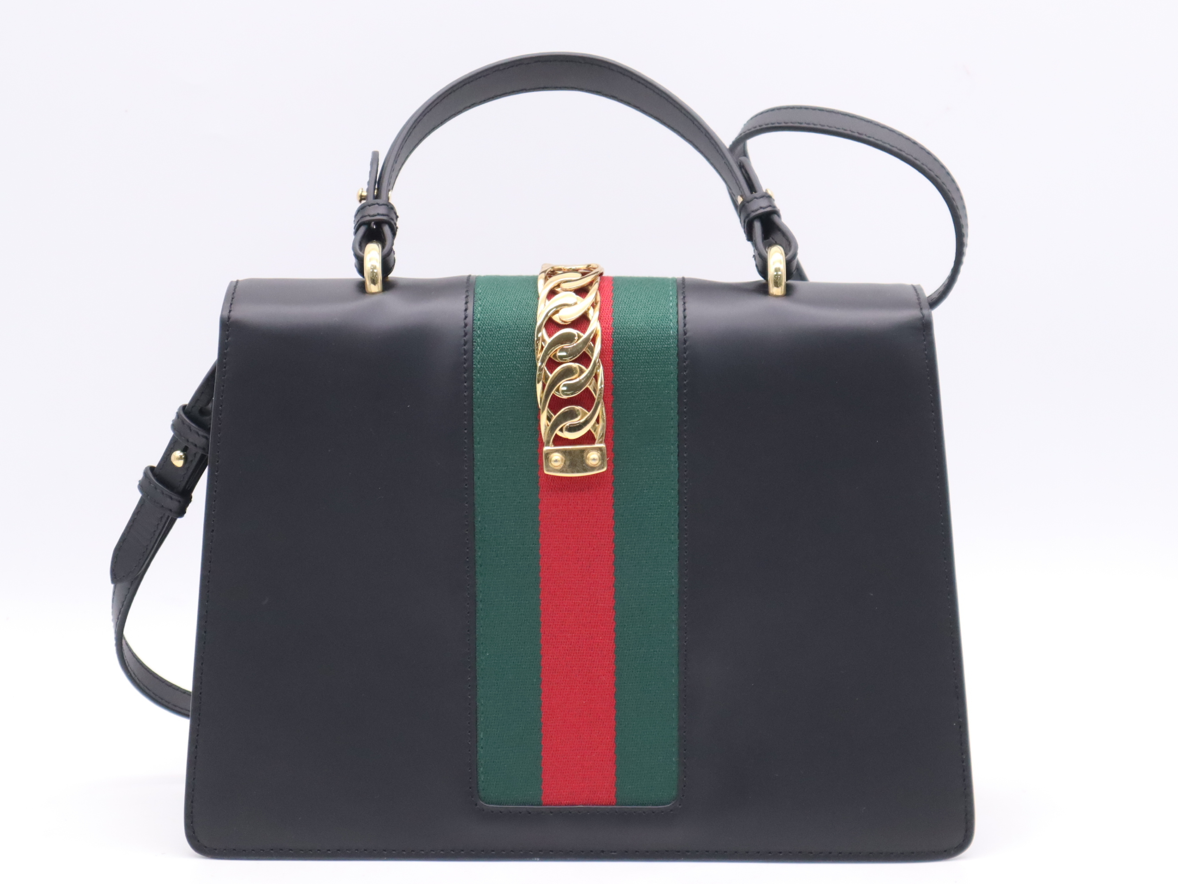 431665 Leather Sylvie Sherry Line Shoulder Bag Black Shoulder Bag — view 2