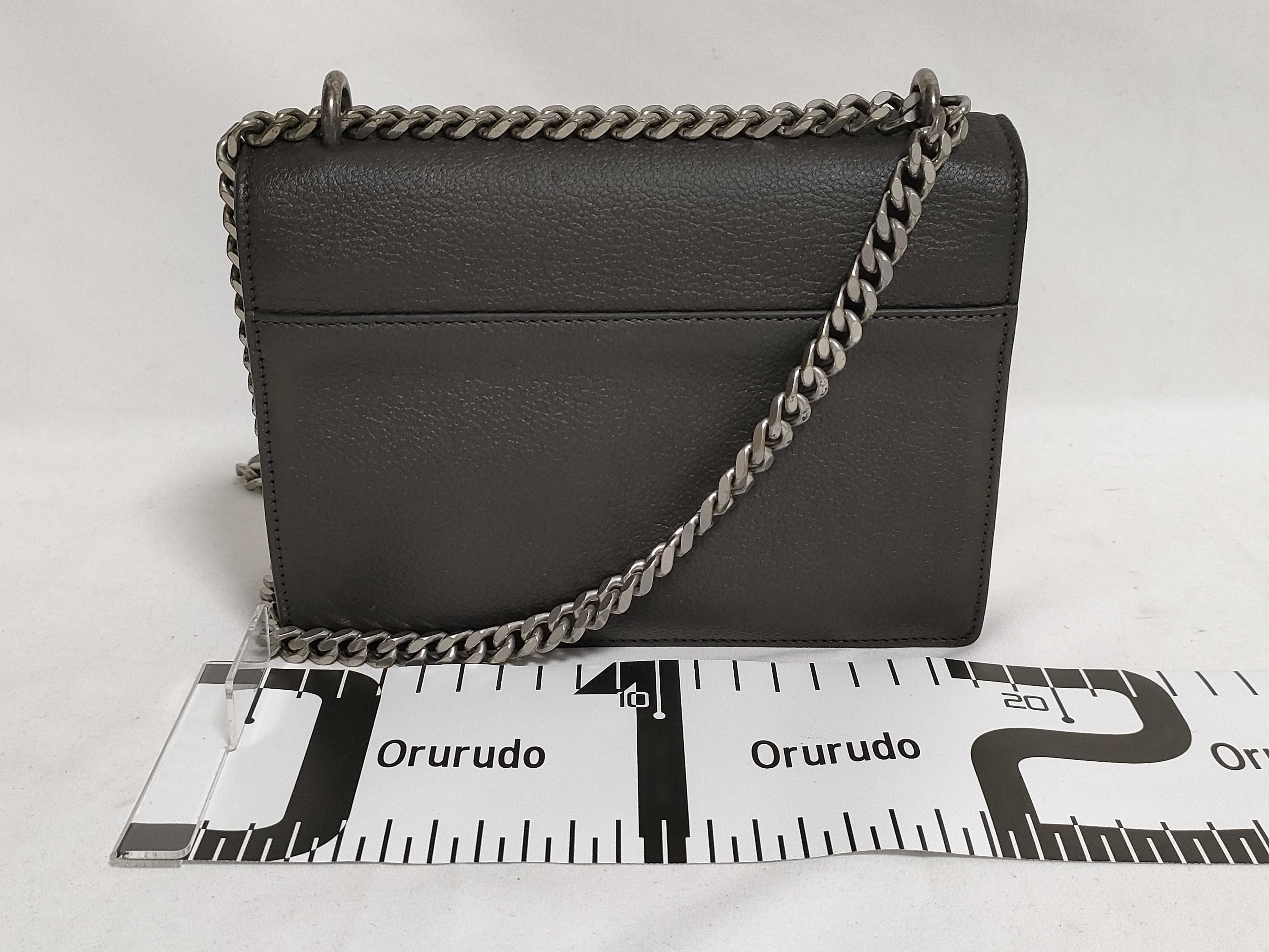 441972 Sunset Small Chain Shoulder Leather Grey Shoulder Bag — view 2
