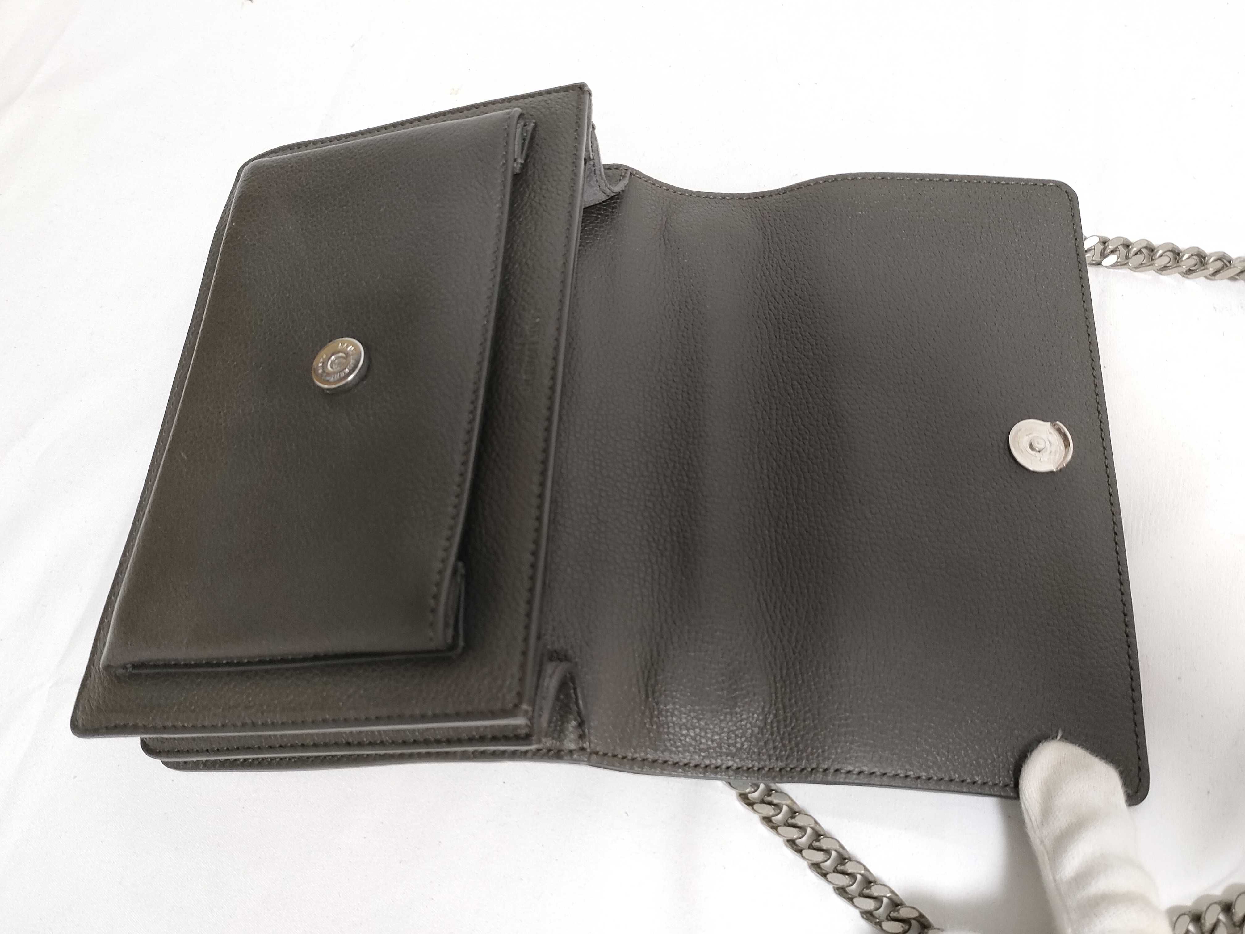 441972 Sunset Small Chain Shoulder Leather Grey Shoulder Bag — view 9