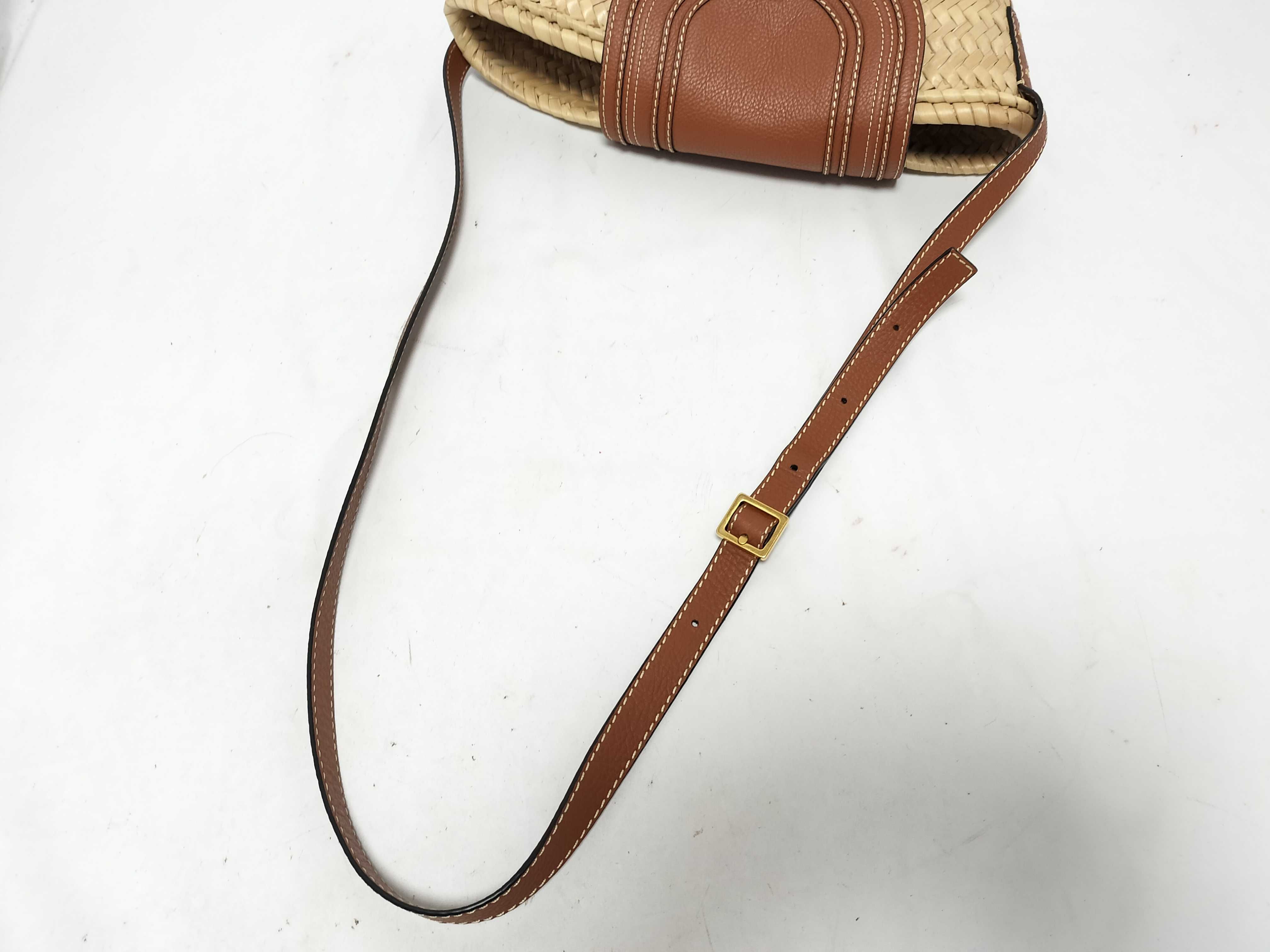 Marcie Straw Shoulder Bag (Brown) — view 3