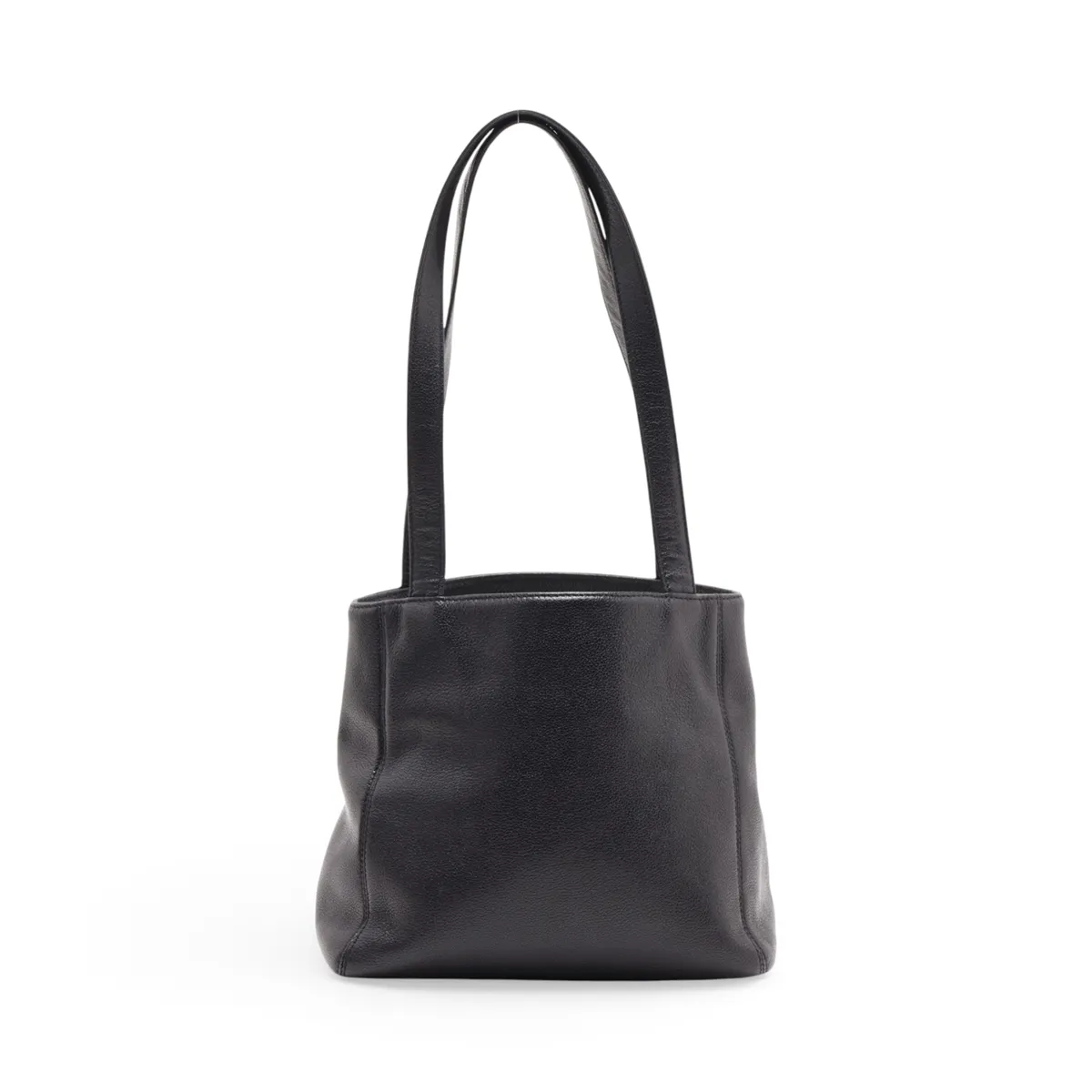 Coco Mark Leather Tote Bag, Black with Gold Hardware, 5421257, Series 5 — view 2