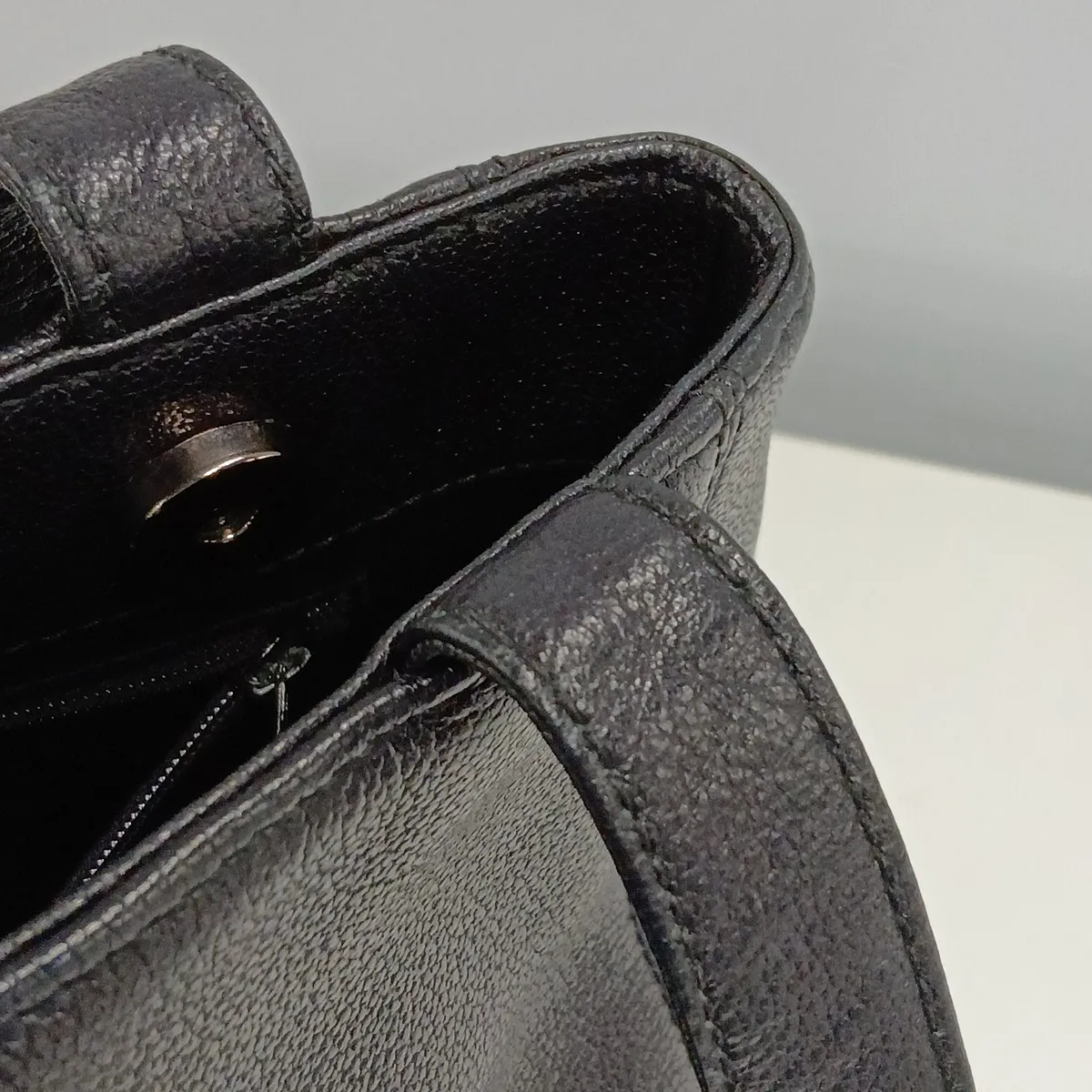 Coco Mark Leather Tote Bag, Black with Gold Hardware, 5421257, Series 5 — view 11