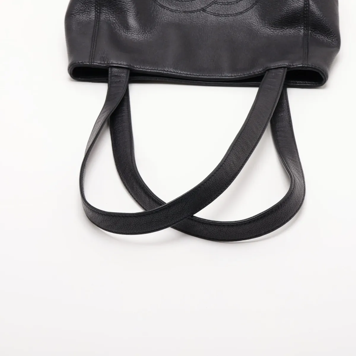 Coco Mark Leather Tote Bag, Black with Gold Hardware, 5421257, Series 5 — view 5