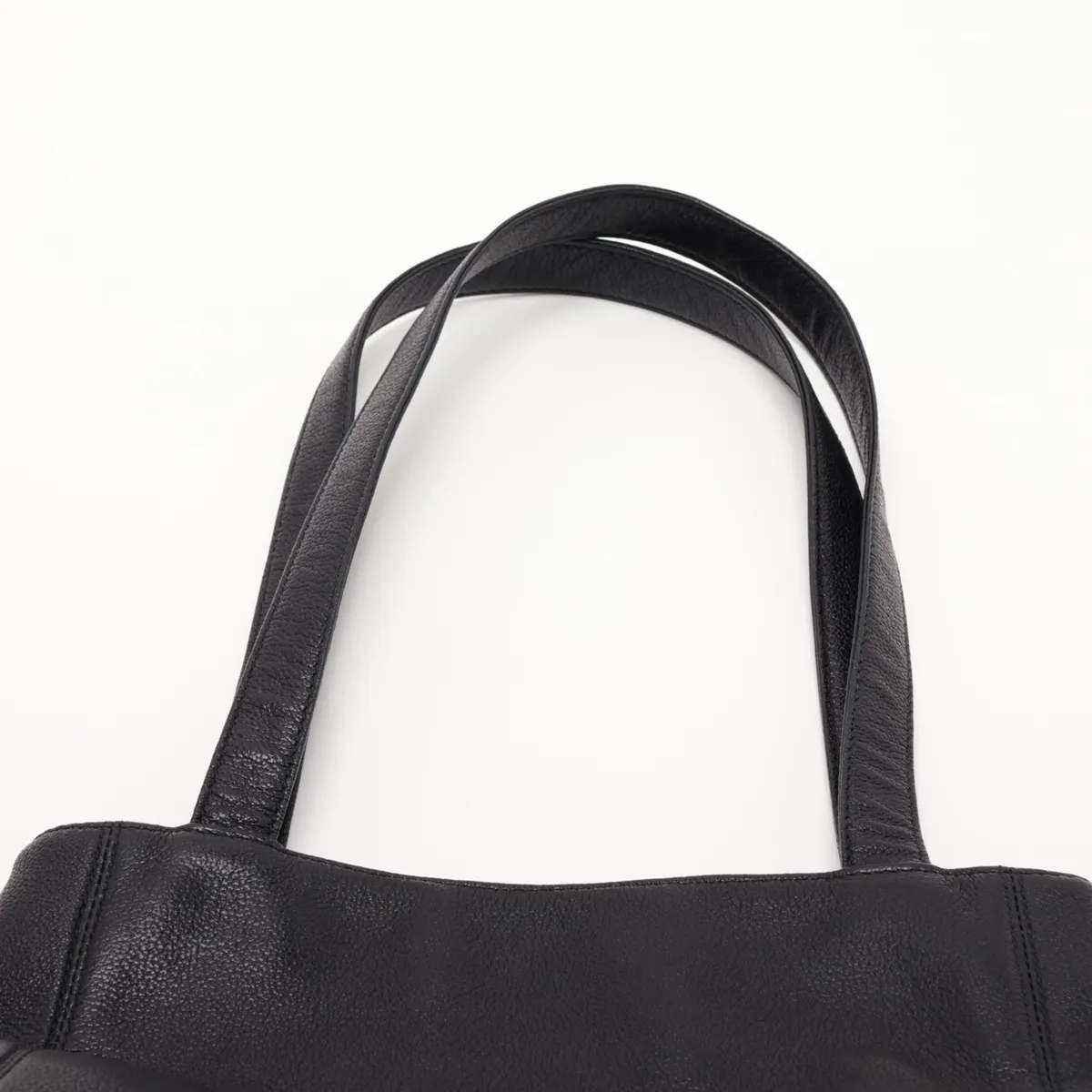 Coco Mark Leather Tote Bag, Black with Gold Hardware, 5421257, Series 5 — view 6