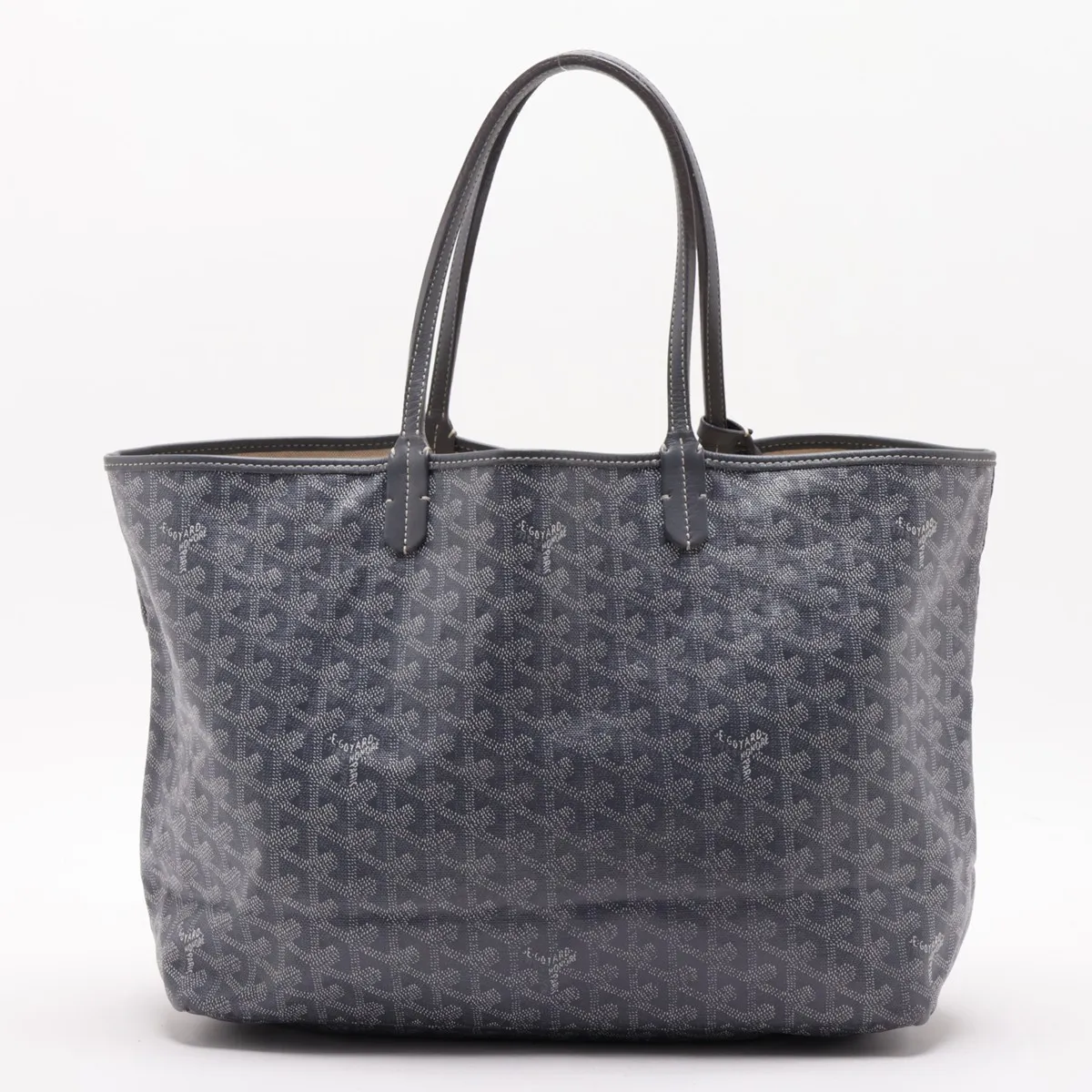 Saint Louis PM PVC x Leather Tote Bag, Gray — view 2