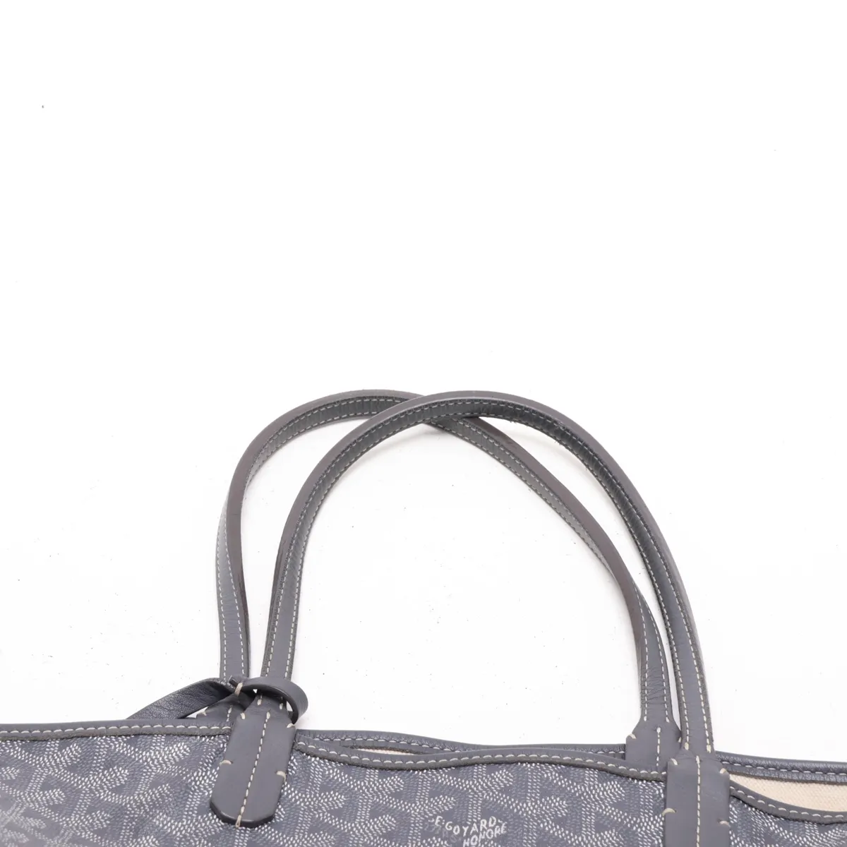 Saint Louis PM PVC x Leather Tote Bag, Gray — view 6