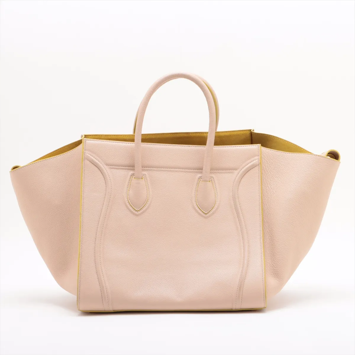 Luggage Phantom Leather Handbag Beige x Yellow — view 2
