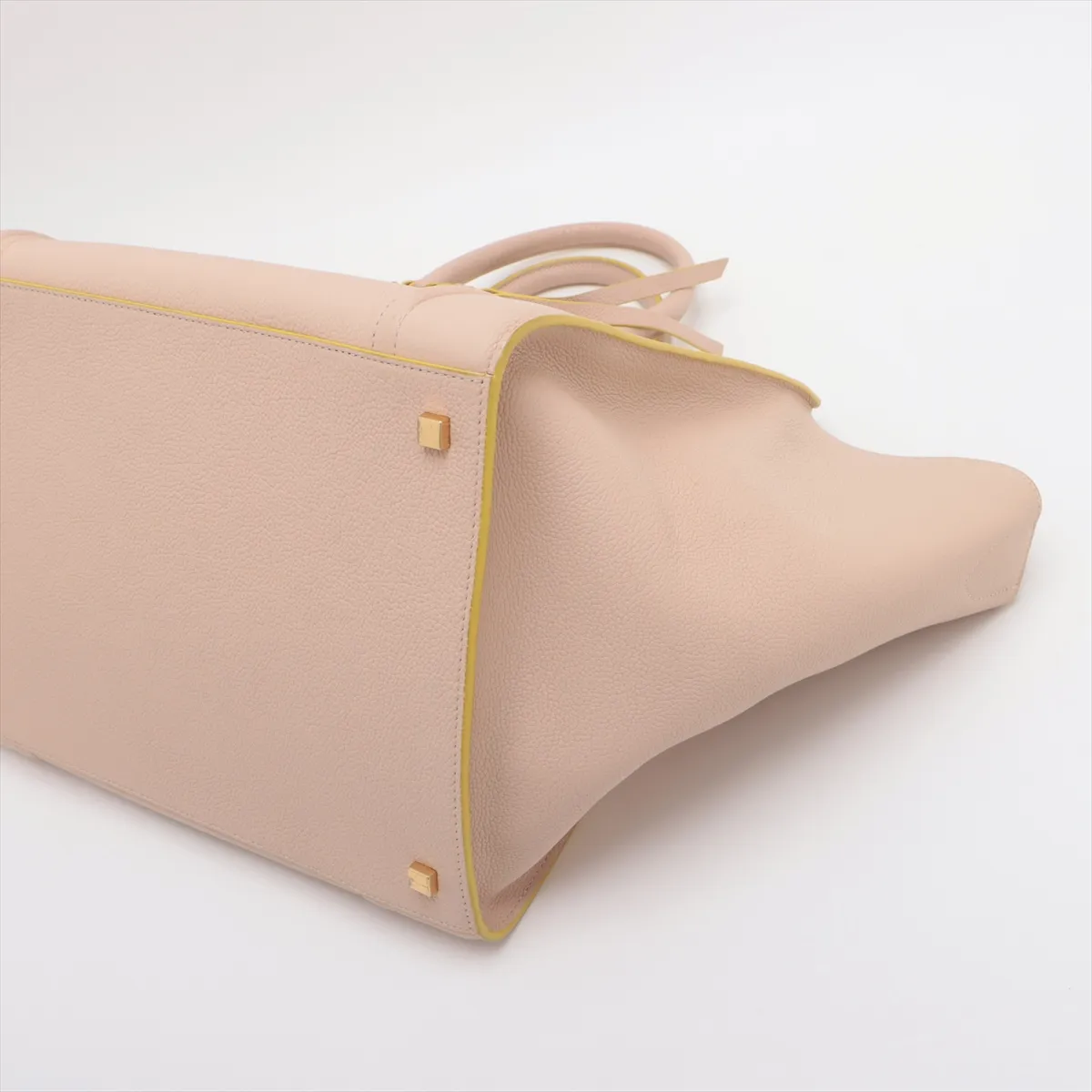 Luggage Phantom Leather Handbag Beige x Yellow — view 3