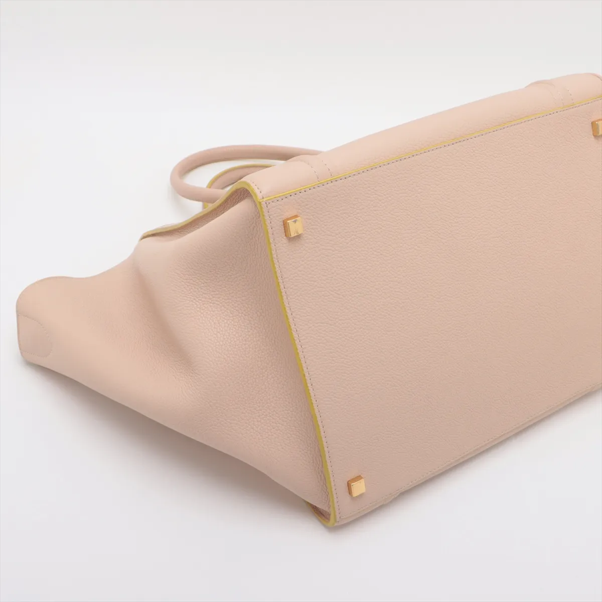 Luggage Phantom Leather Handbag Beige x Yellow — view 4