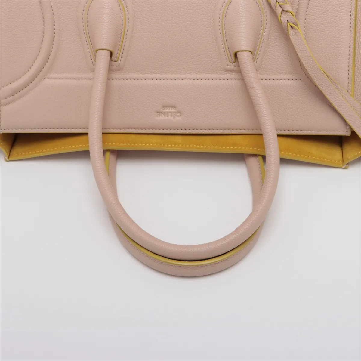 Luggage Phantom Leather Handbag Beige x Yellow — view 5