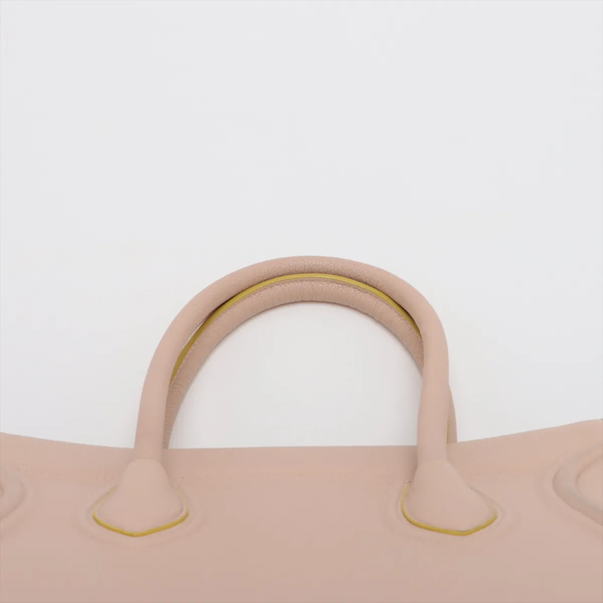 Luggage Phantom Leather Handbag Beige x Yellow — view 6