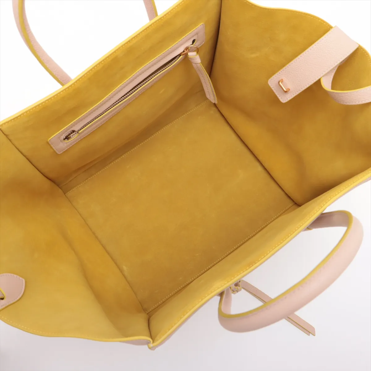Luggage Phantom Leather Handbag Beige x Yellow — view 7