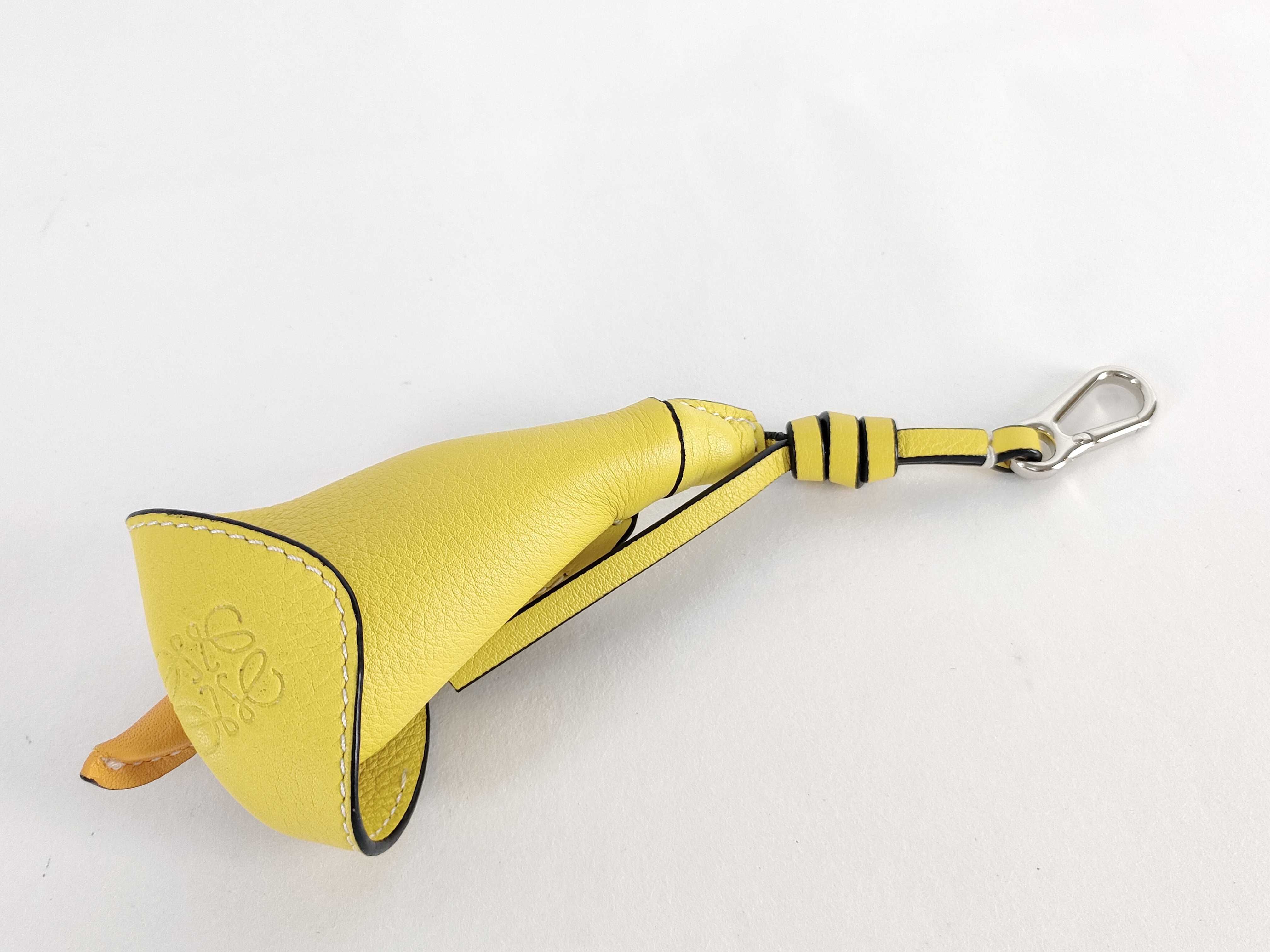 Lily Keychain, Leather, Yellow, Key Case — view 2