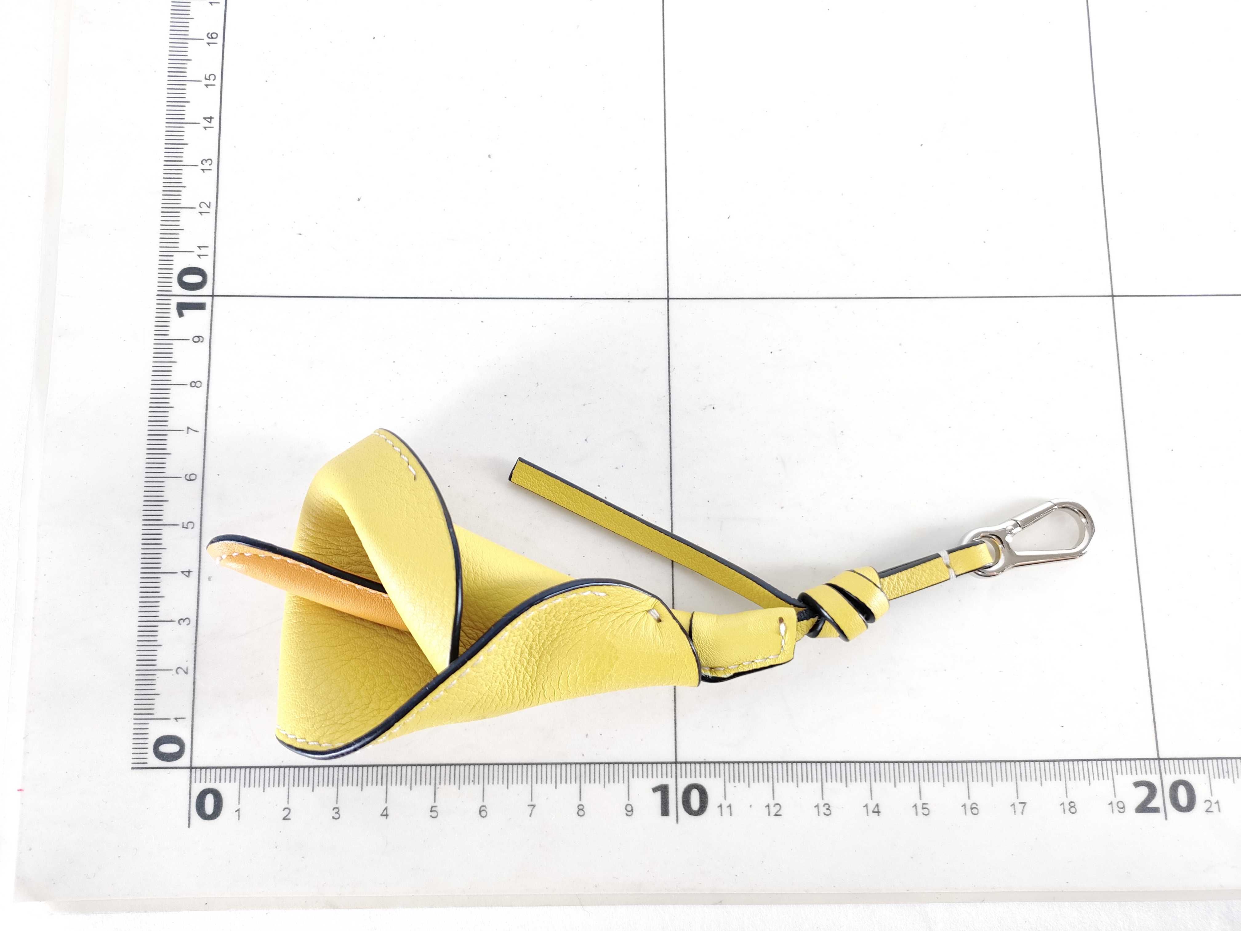 Lily Keychain, Leather, Yellow, Key Case — view 4