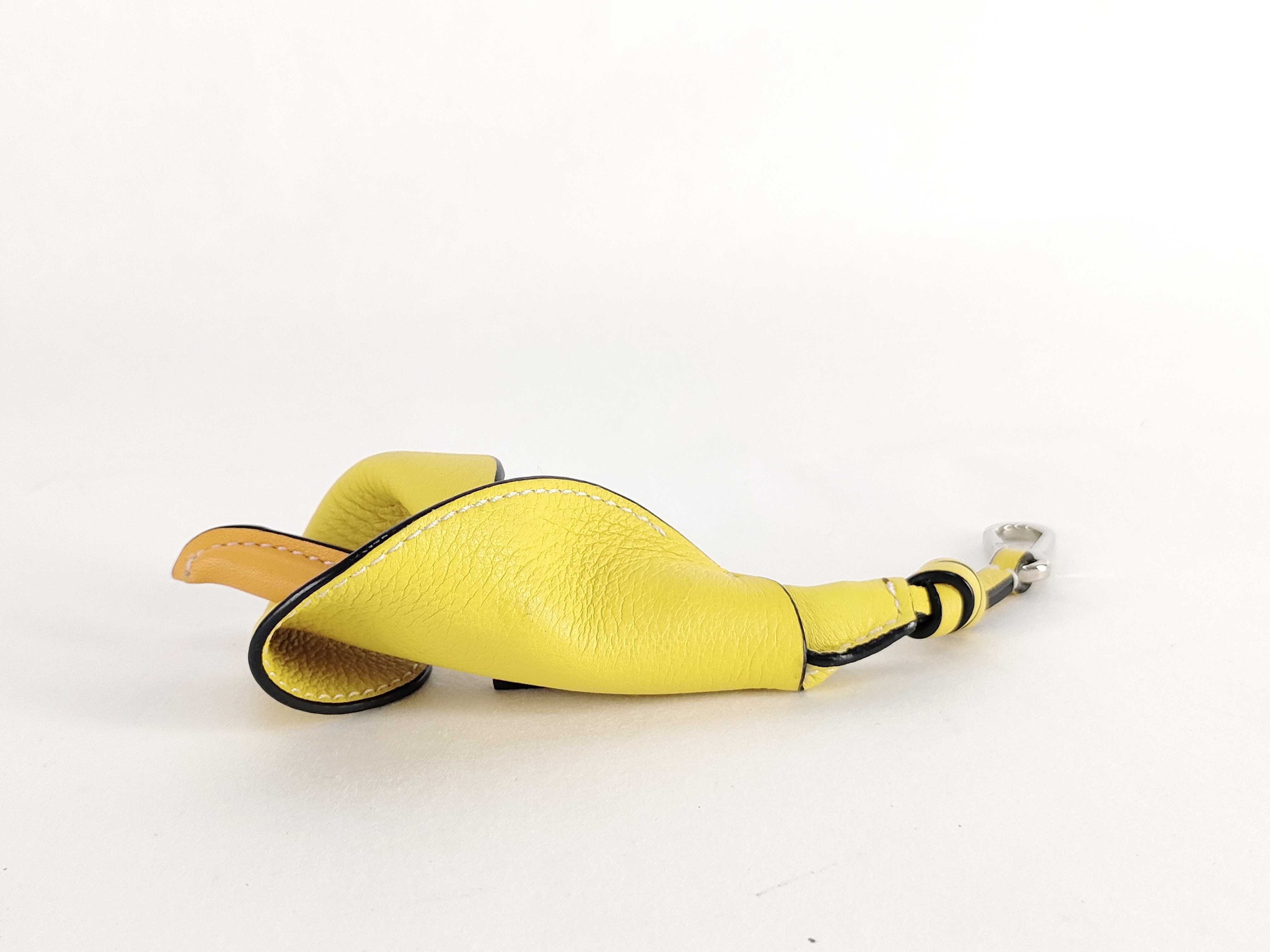 Lily Keychain, Leather, Yellow, Key Case — view 6