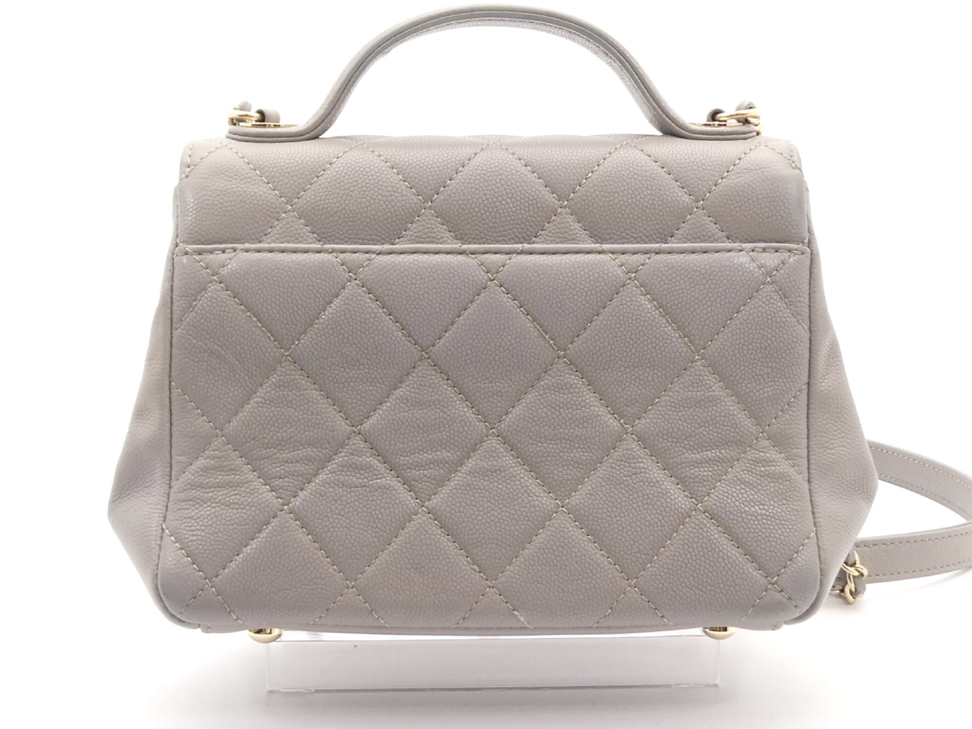 Matelassé Caviar Skin Coco Mark Turnlock Chain 2-Way Handbag — view 2