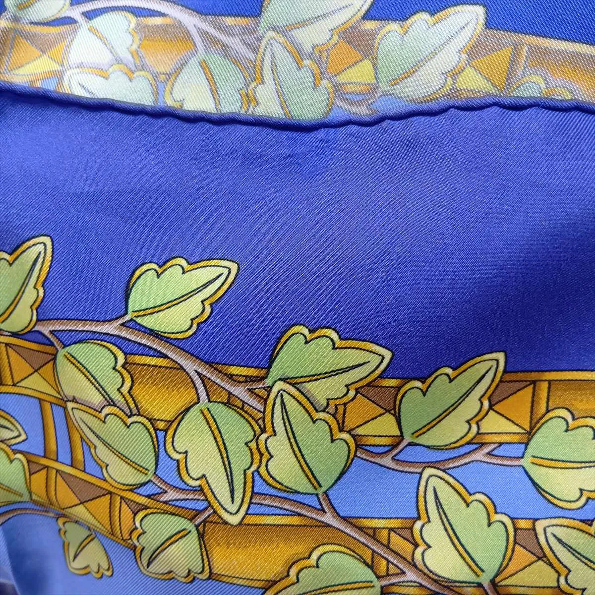 Carre 90 Envol "Flight" Scarf, Silk, Blue, with wear, — view 8