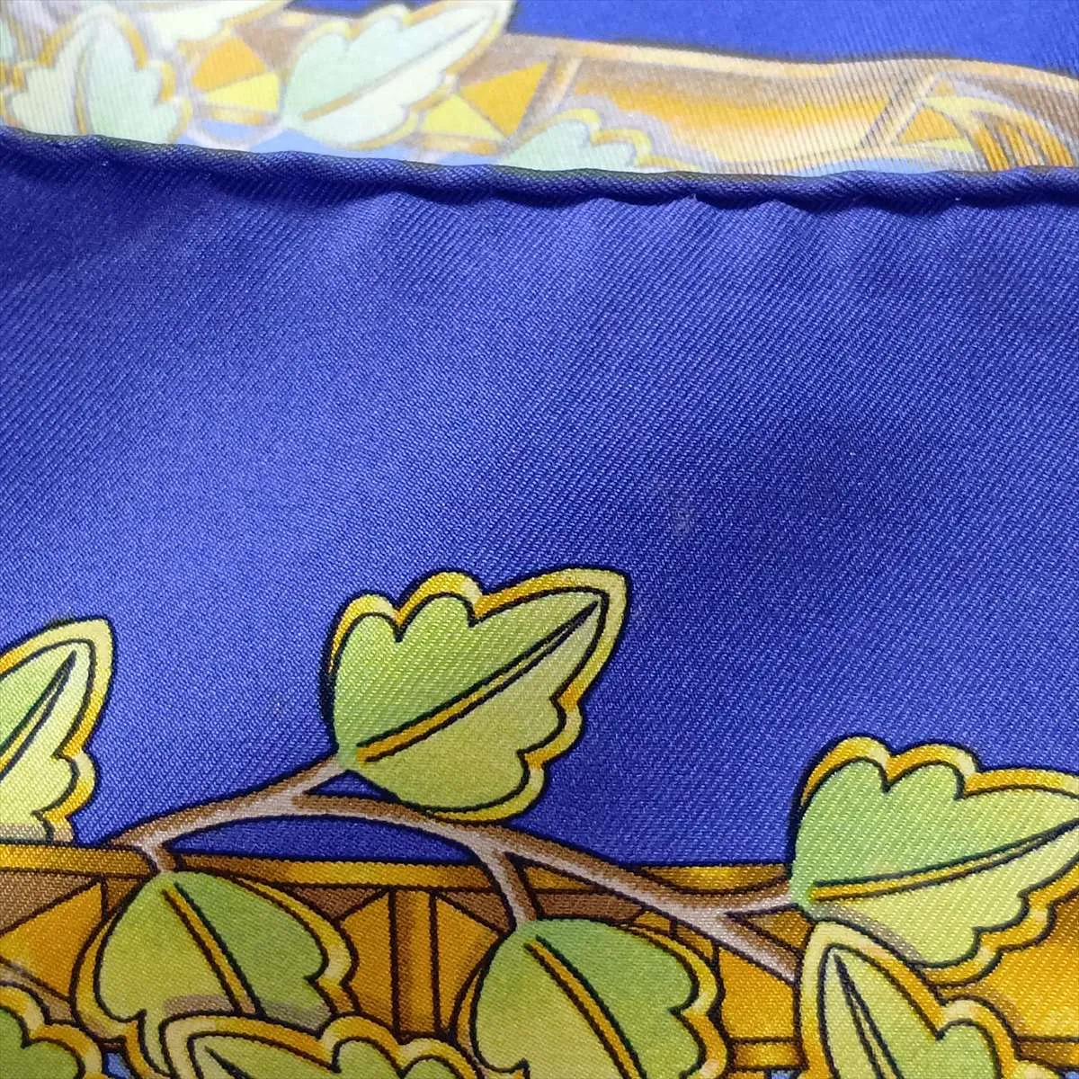 Carre 90 Envol "Flight" Scarf, Silk, Blue, with wear, — view 9
