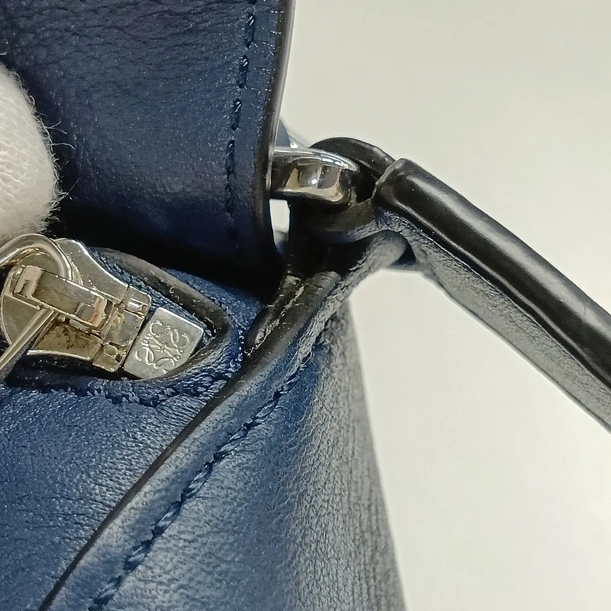 Mini Puzzle Bag Leather 2-Way Handbag Navy — view 11