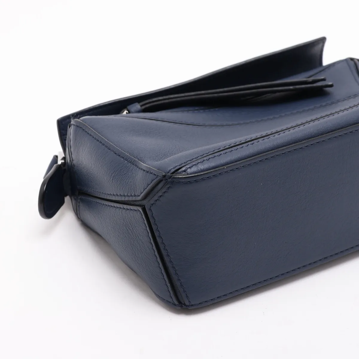 Mini Puzzle Bag Leather 2-Way Handbag Navy — view 4