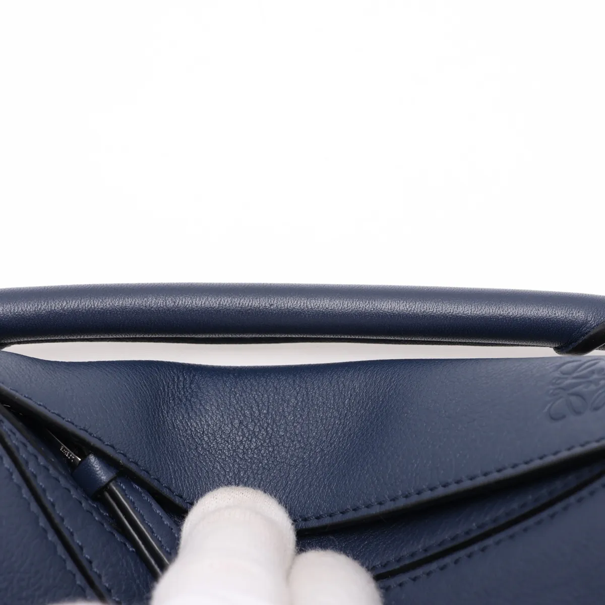Mini Puzzle Bag Leather 2-Way Handbag Navy — view 6