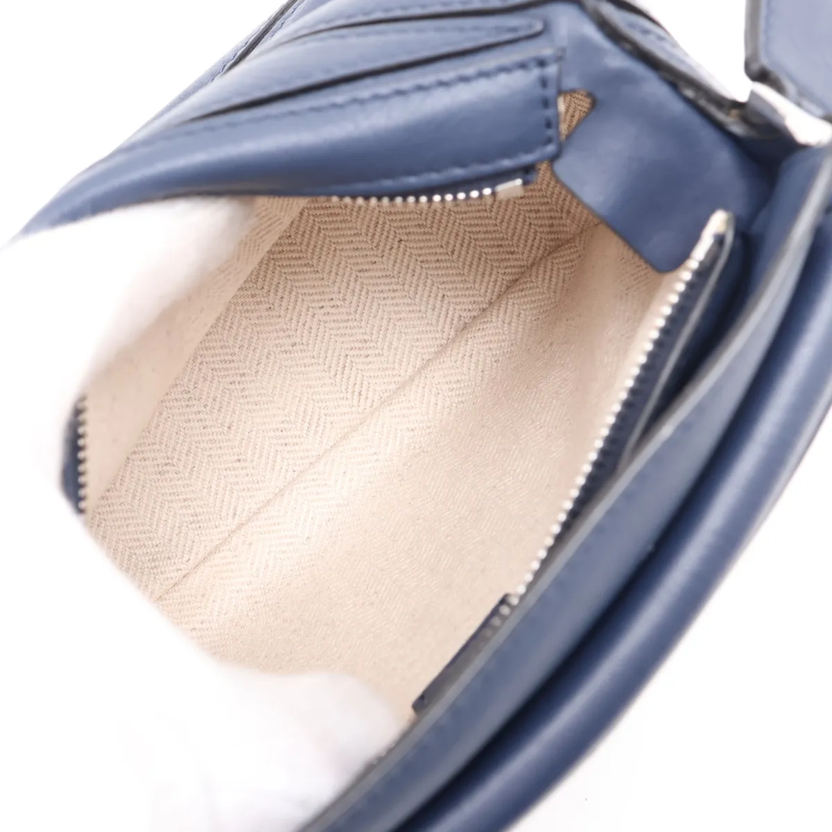 Mini Puzzle Bag Leather 2-Way Handbag Navy — view 8