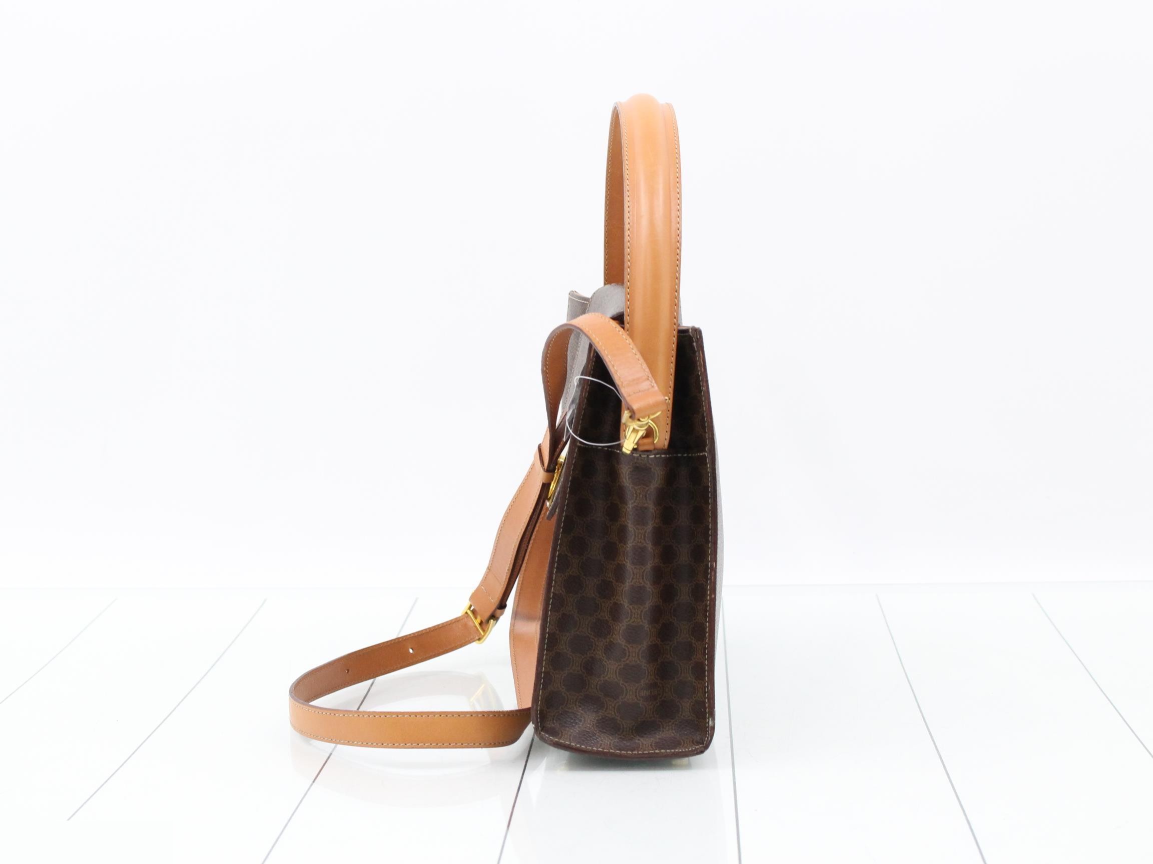 PVC x Leather Macadam 2-Way Handbag, Brown, Gold Hardware — view 3