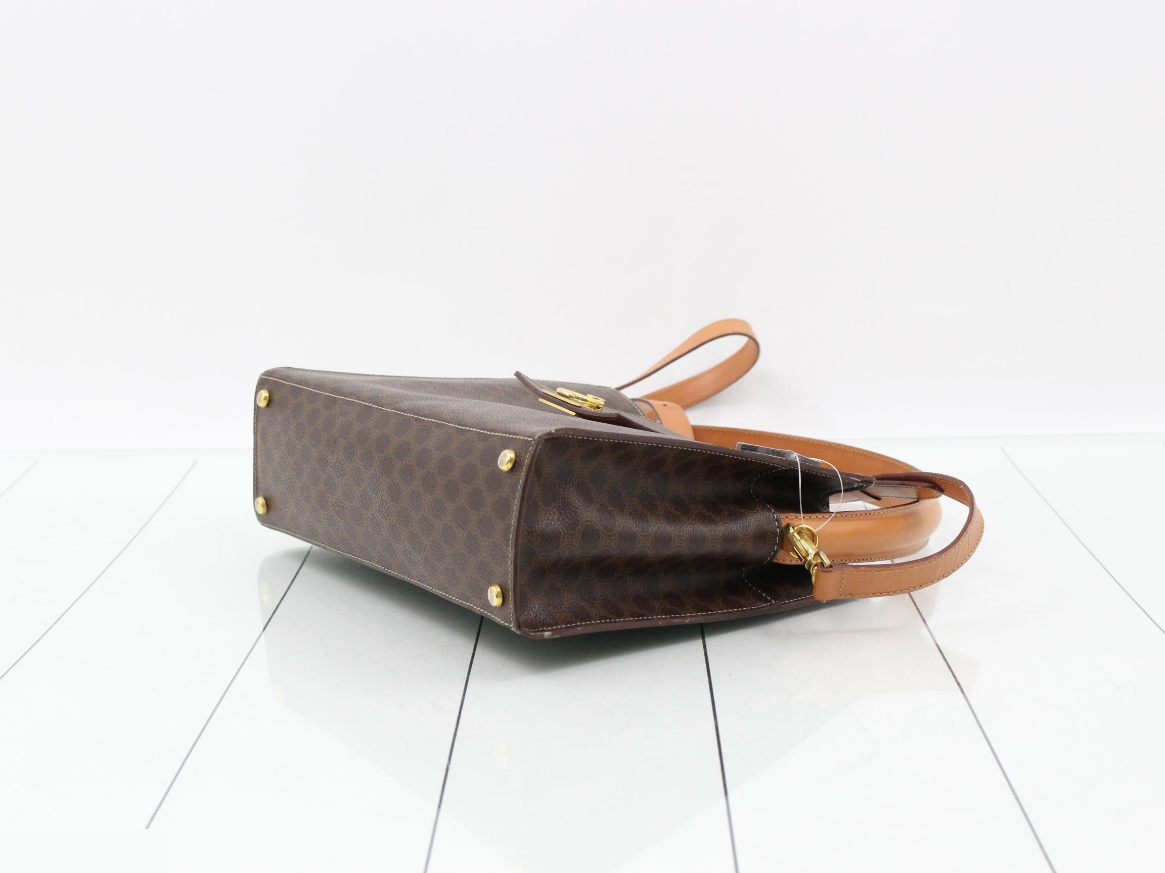 PVC x Leather Macadam 2-Way Handbag, Brown, Gold Hardware — view 6