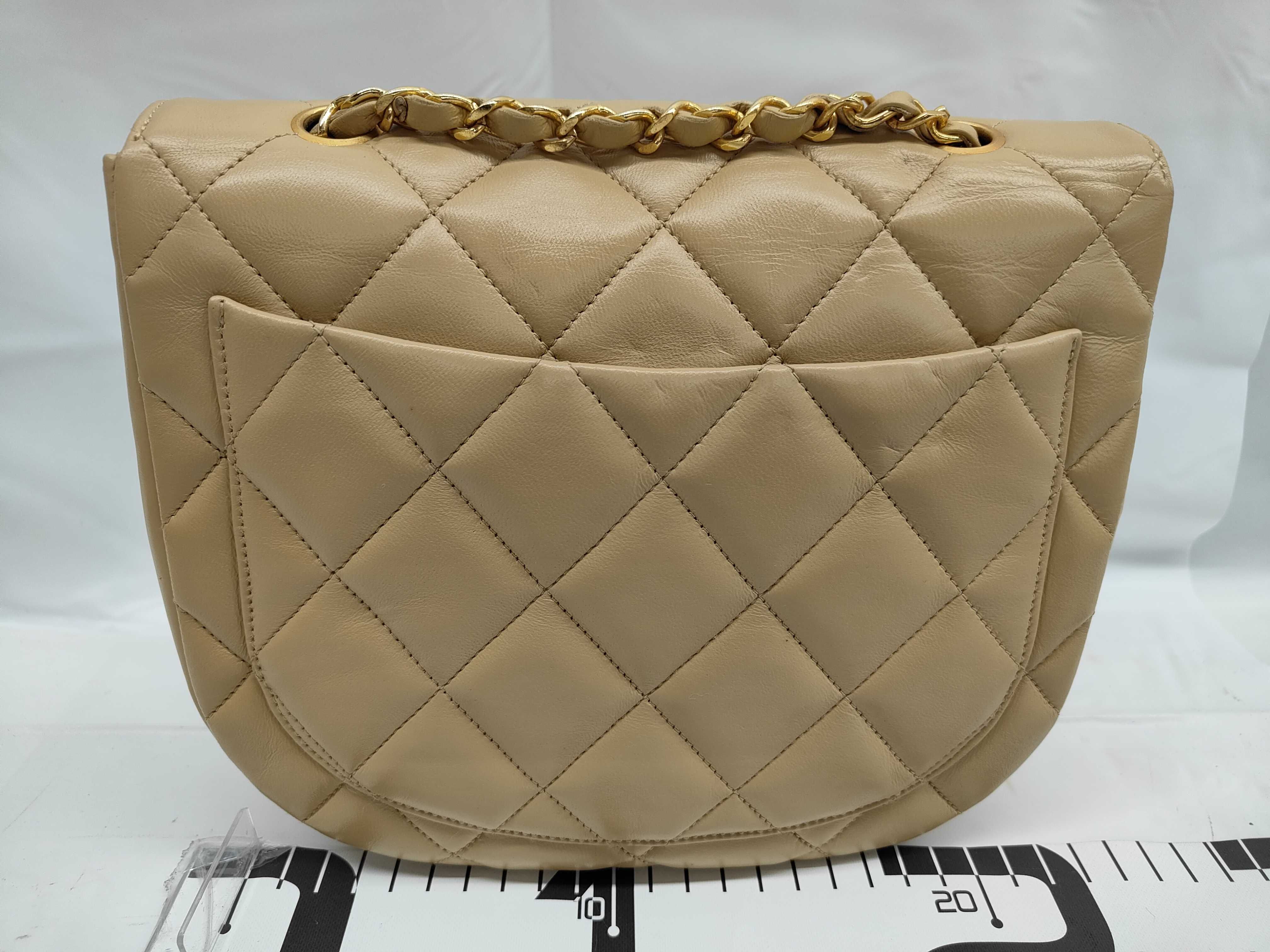 Matelassé Coco Mark Chain Shoulder Bag, Beige Shoulder Bag — view 2