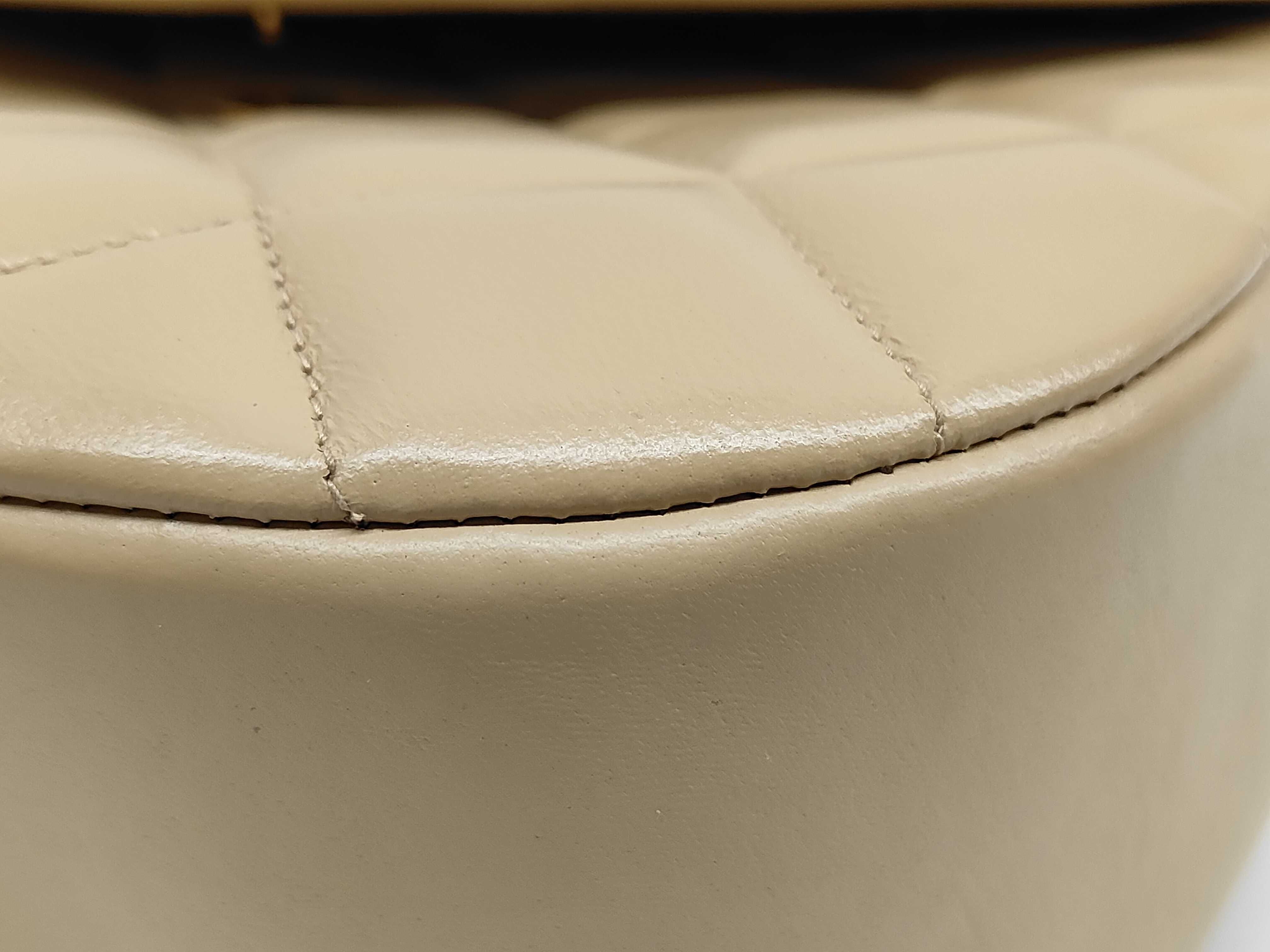 Matelassé Coco Mark Chain Shoulder Bag, Beige Shoulder Bag — view 7