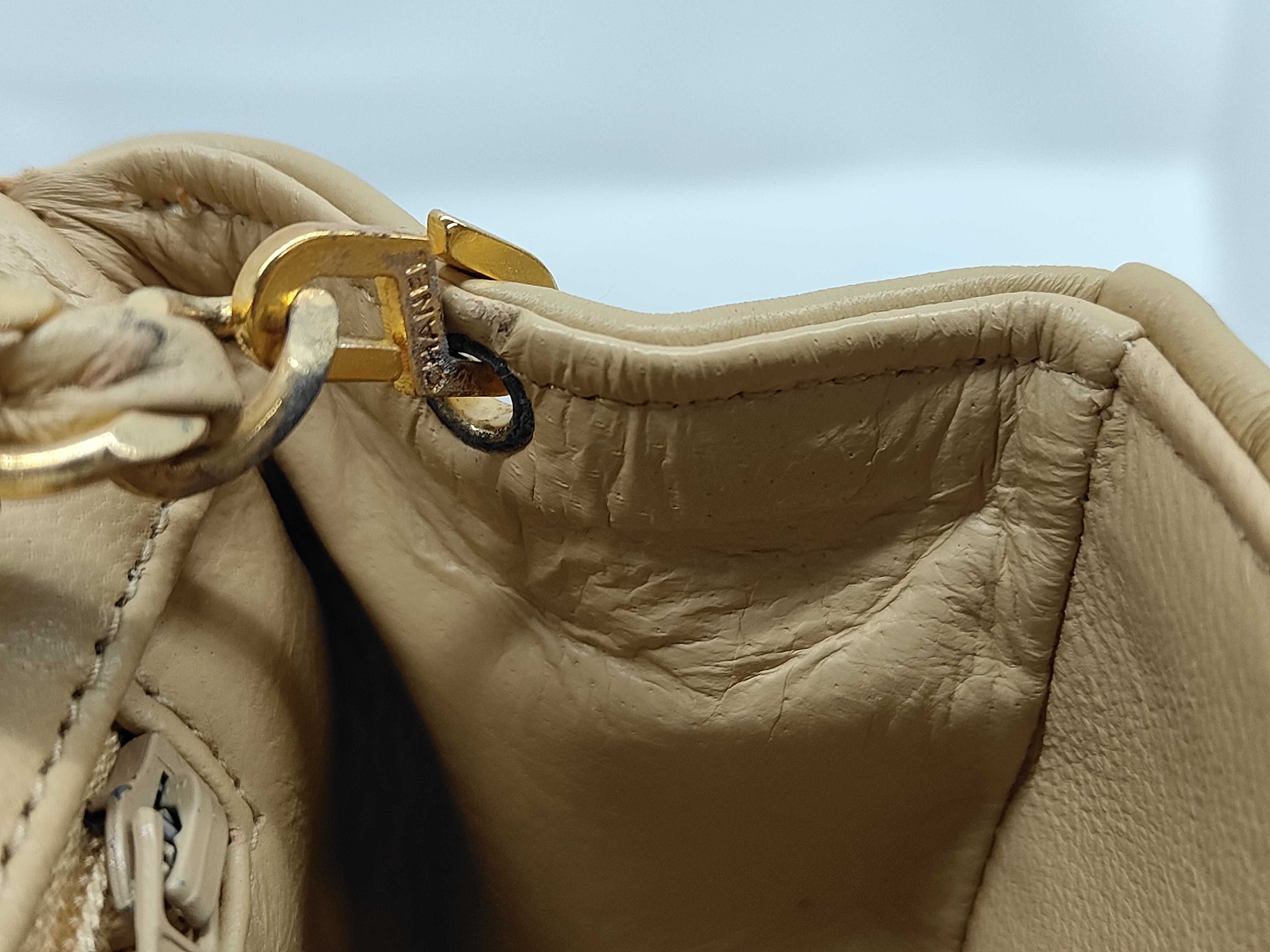 Matelassé Coco Mark Chain Shoulder Bag, Beige Shoulder Bag — view 8