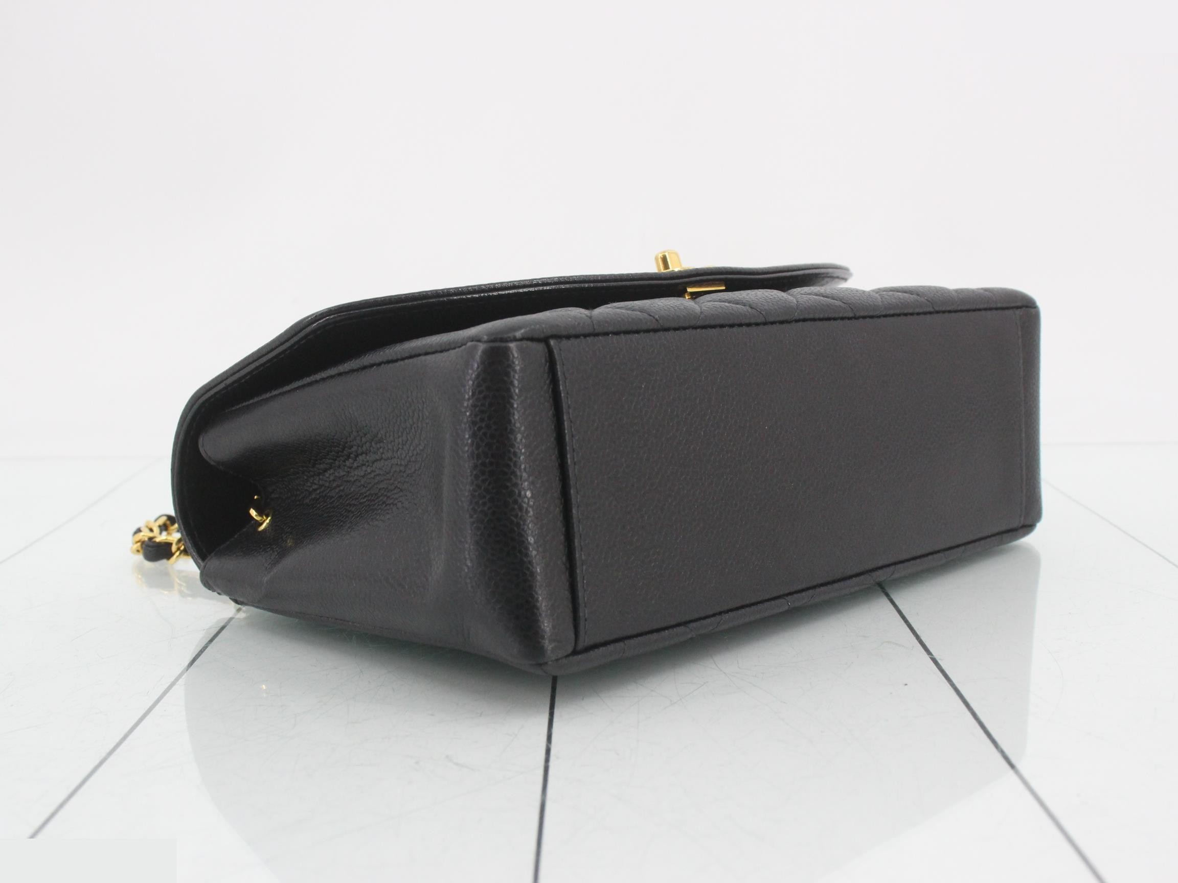 Diana Caviar Chain Shoulder Bag - Black — view 5