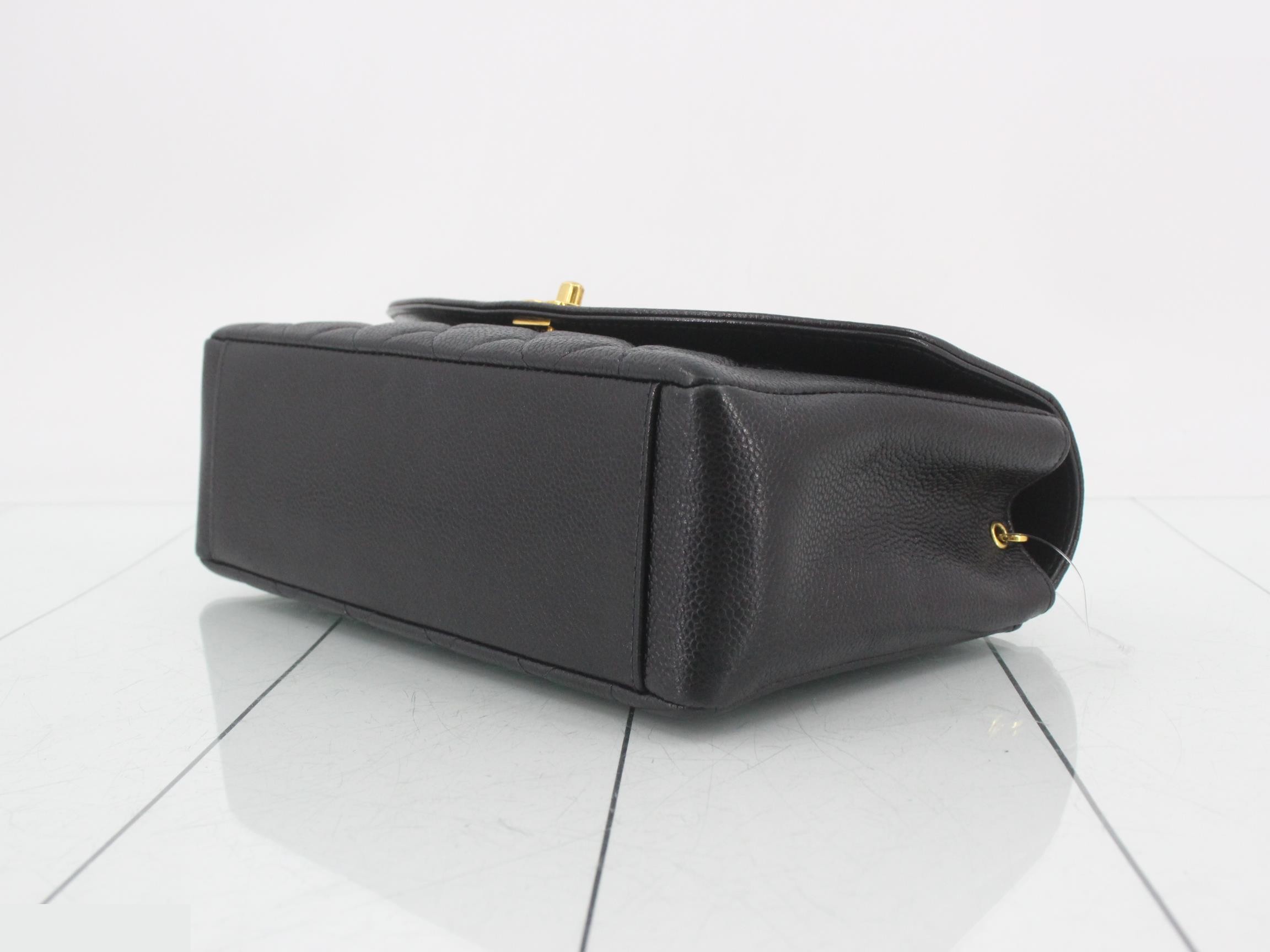 Diana Caviar Chain Shoulder Bag - Black — view 6