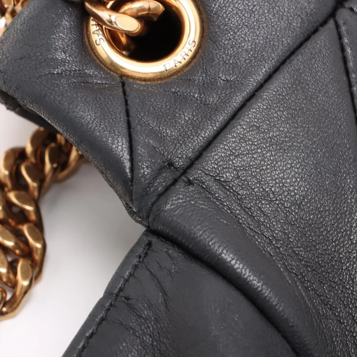 Jamie Leather Chain Shoulder Bag Black 768526 — view 12