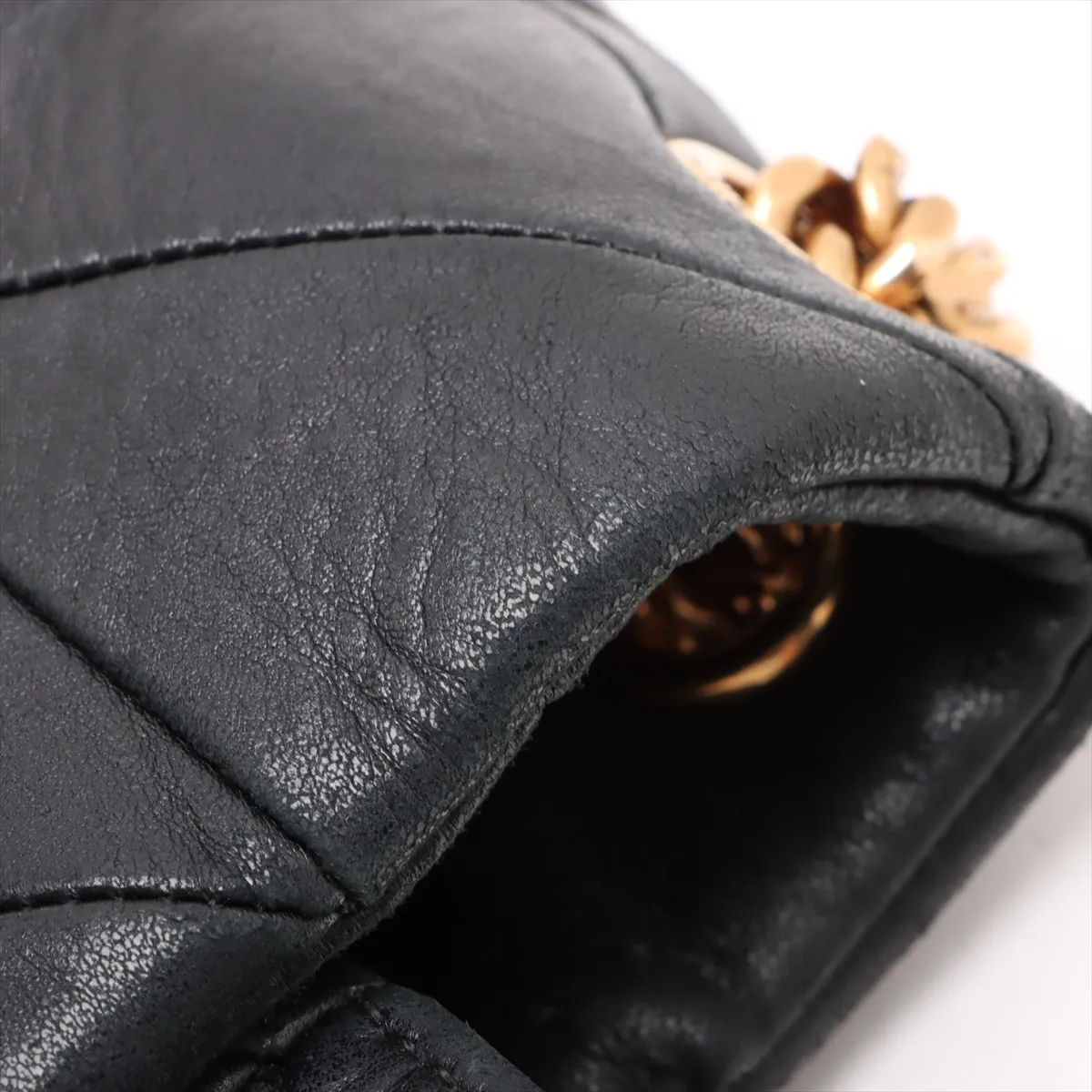 Jamie Leather Chain Shoulder Bag Black 768526 — view 13