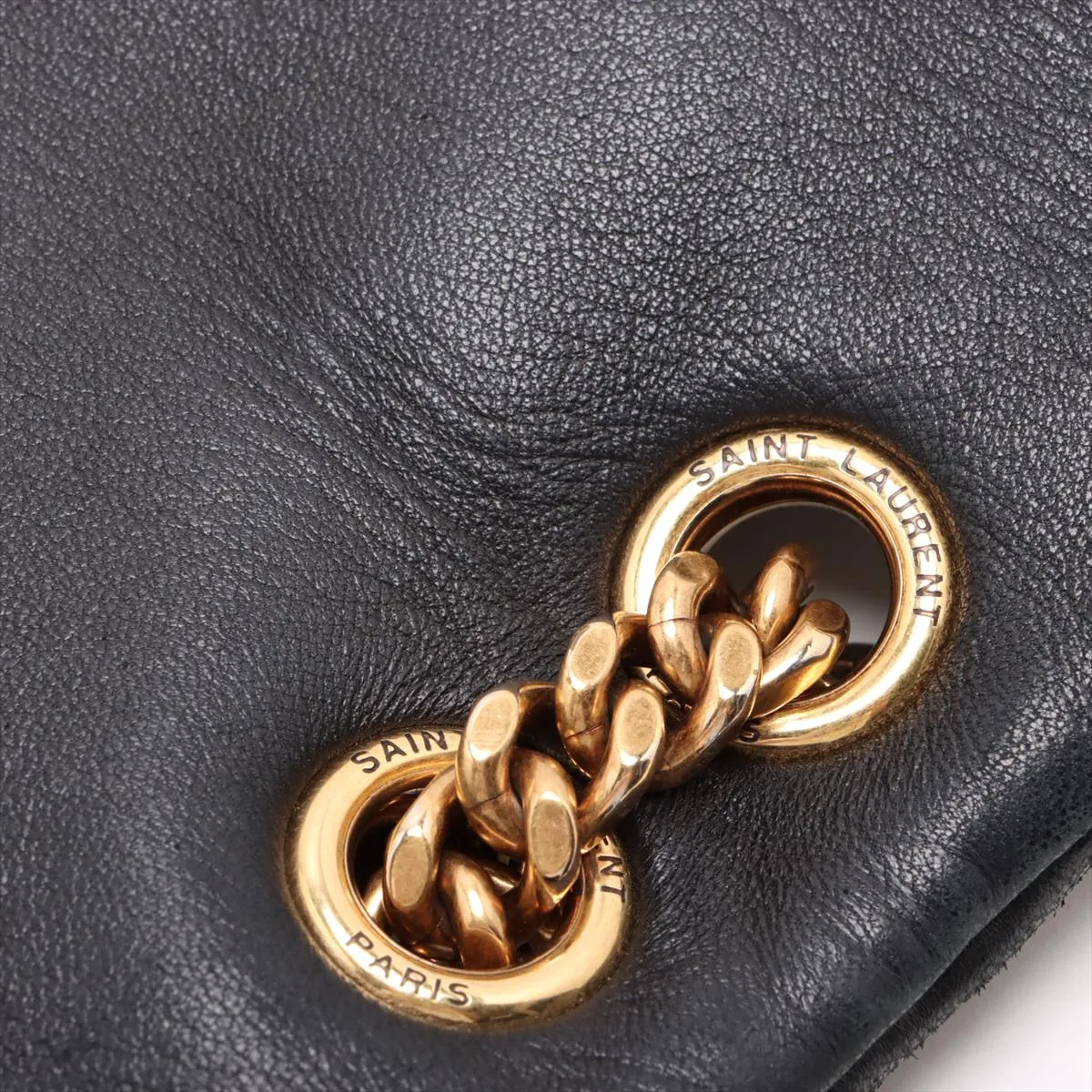 Jamie Leather Chain Shoulder Bag Black 768526 — view 14