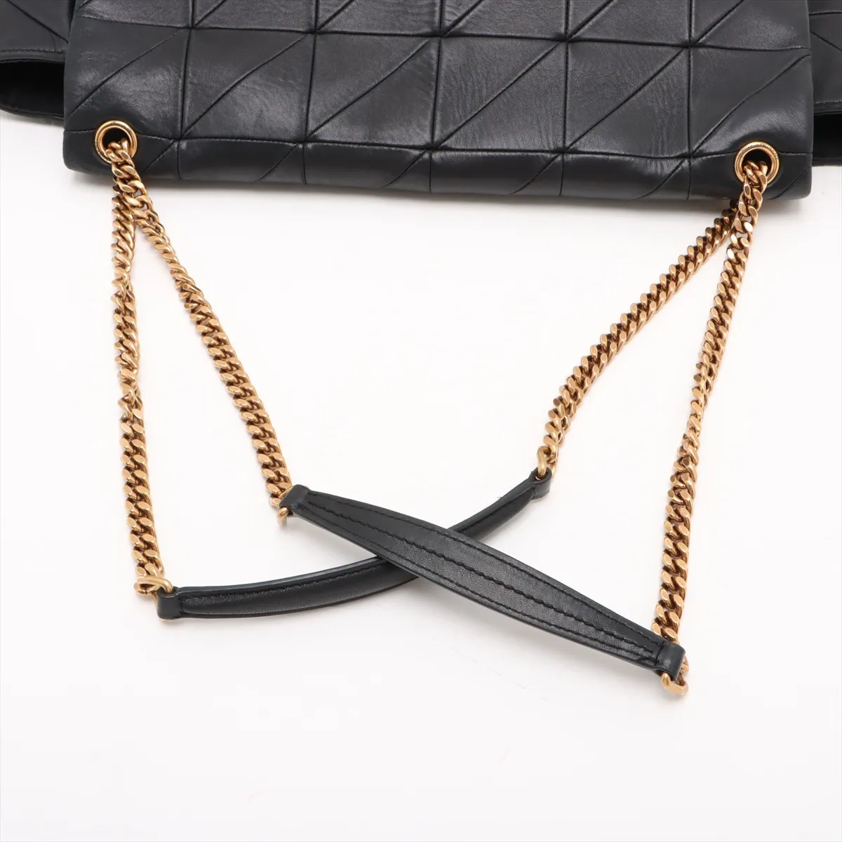 Jamie Leather Chain Shoulder Bag Black 768526 — view 5