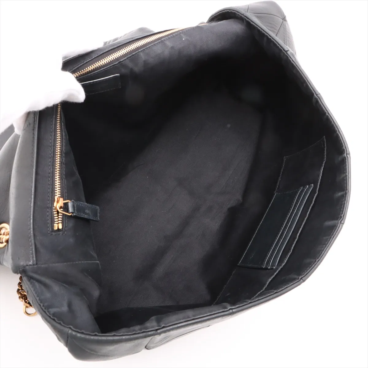 Jamie Leather Chain Shoulder Bag Black 768526 — view 7