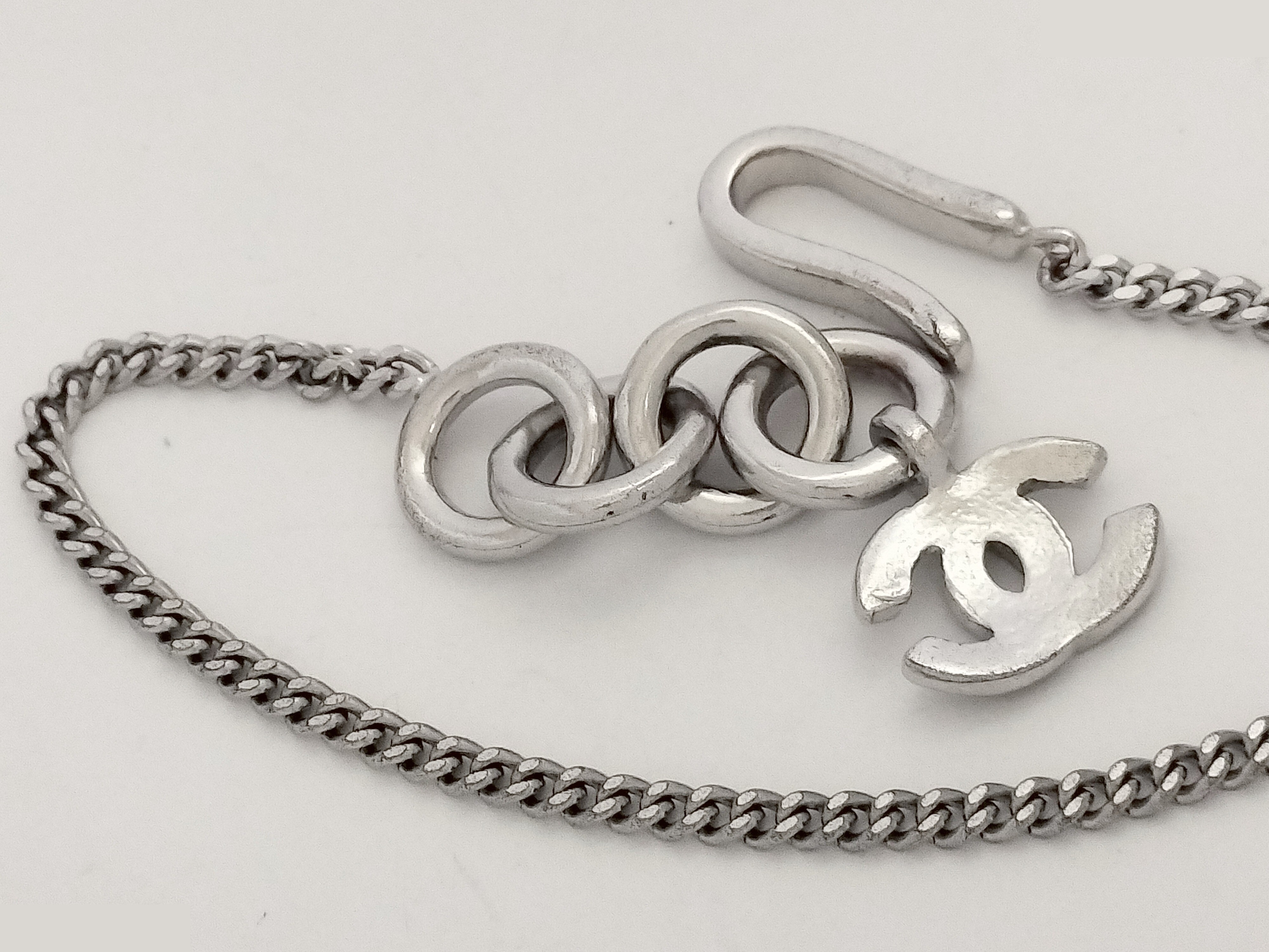 Coco Rhinestone Clover Silver Necklace Chain (approx. 44cm) — view 7