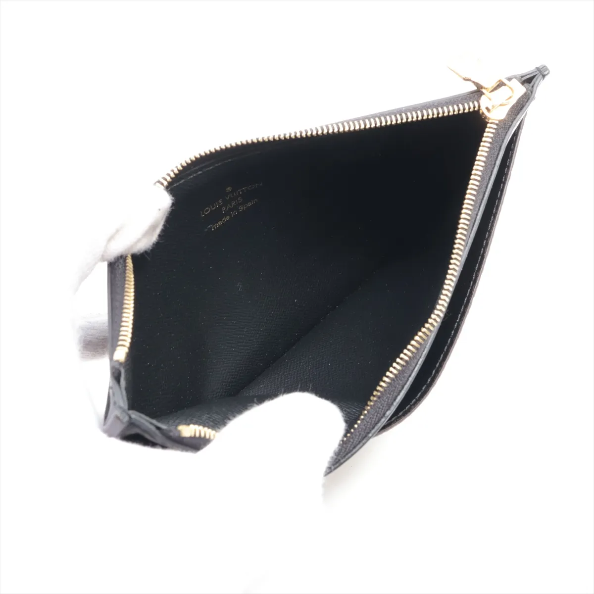 Monogram Macassar Slim Purse M80348 Black x Brown Long Wallet (RFID detected) — view 3