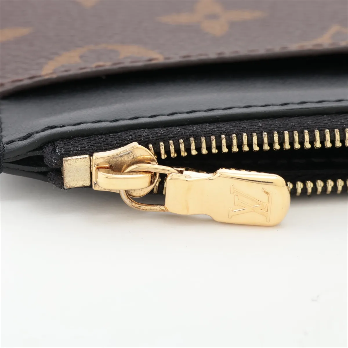 Monogram Macassar Slim Purse M80348 Black x Brown Long Wallet (RFID detected) — view 5