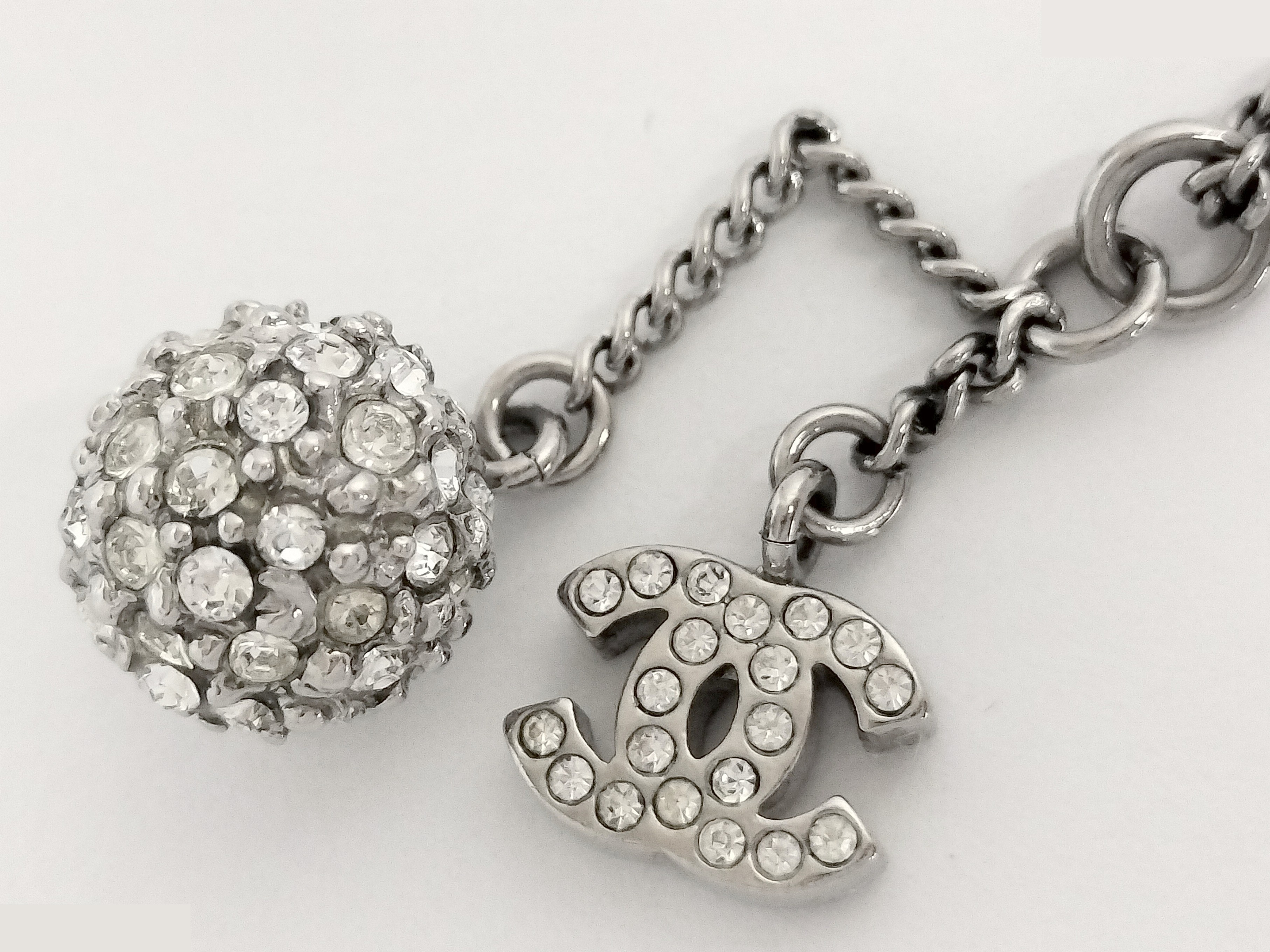 Coco Rhinestone Silver Necklace, Chain approx. 60cm — view 4