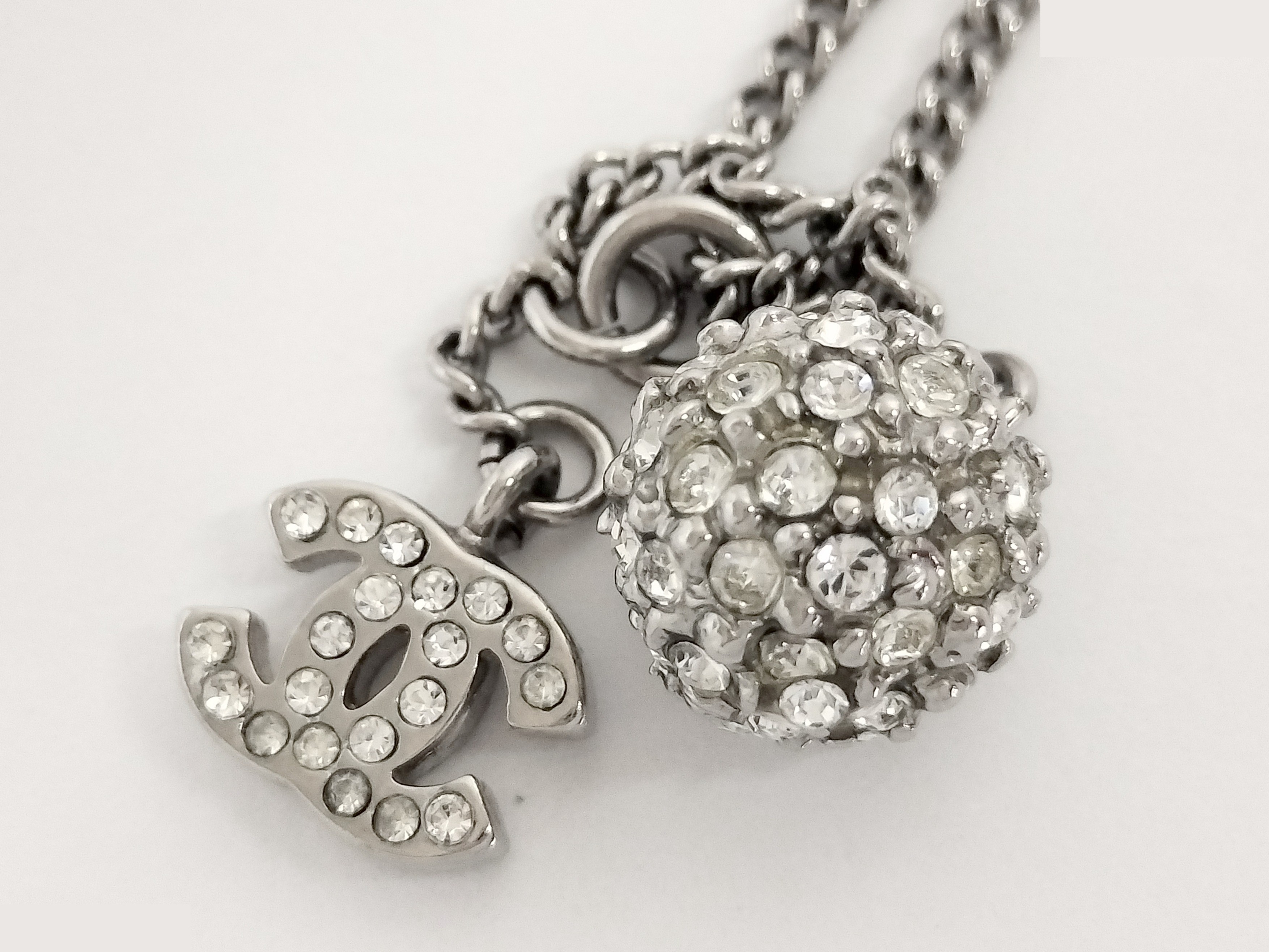 Coco Rhinestone Silver Necklace, Chain approx. 60cm — view 5