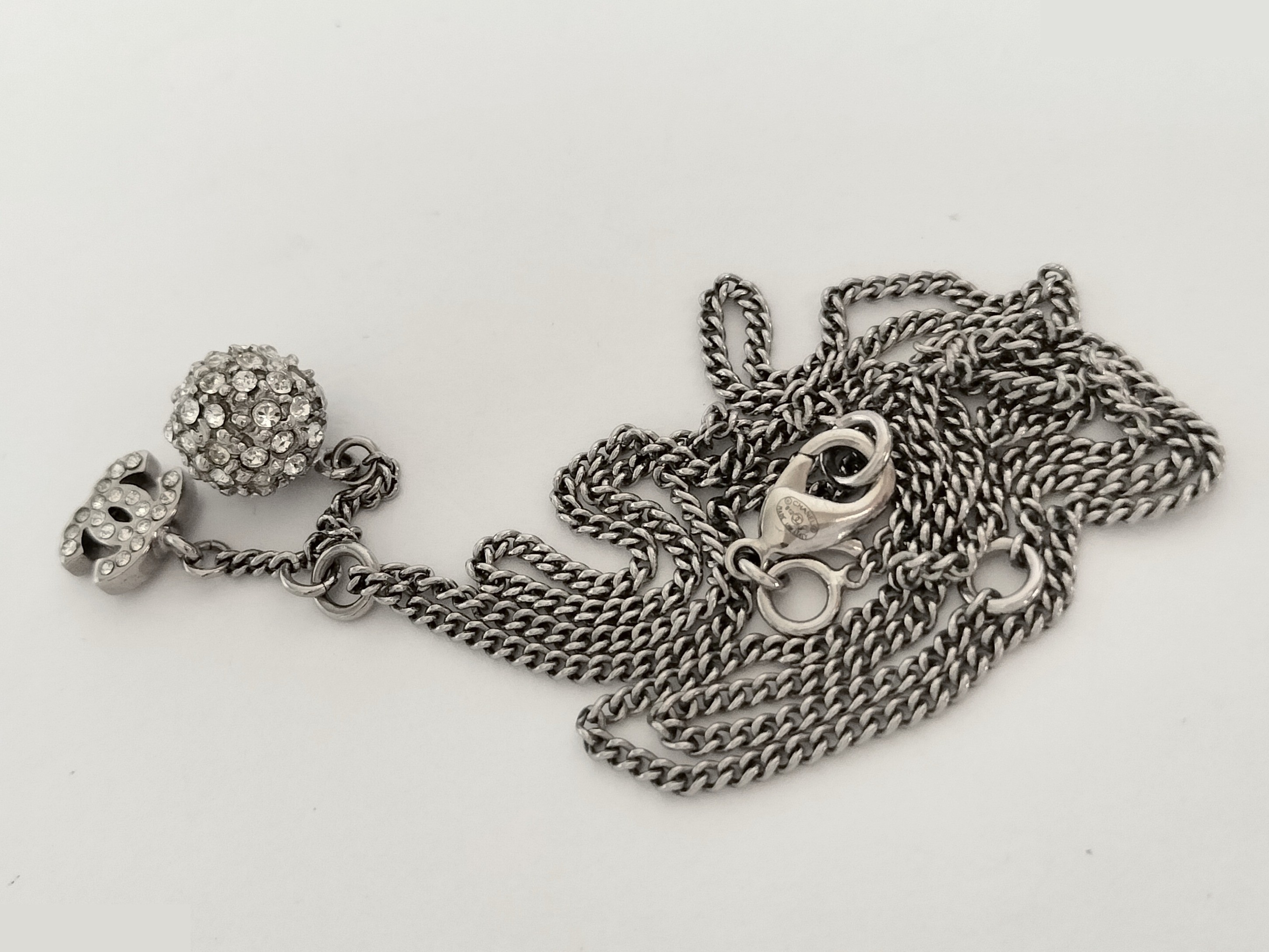 Coco Rhinestone Silver Necklace, Chain approx. 60cm — view 6
