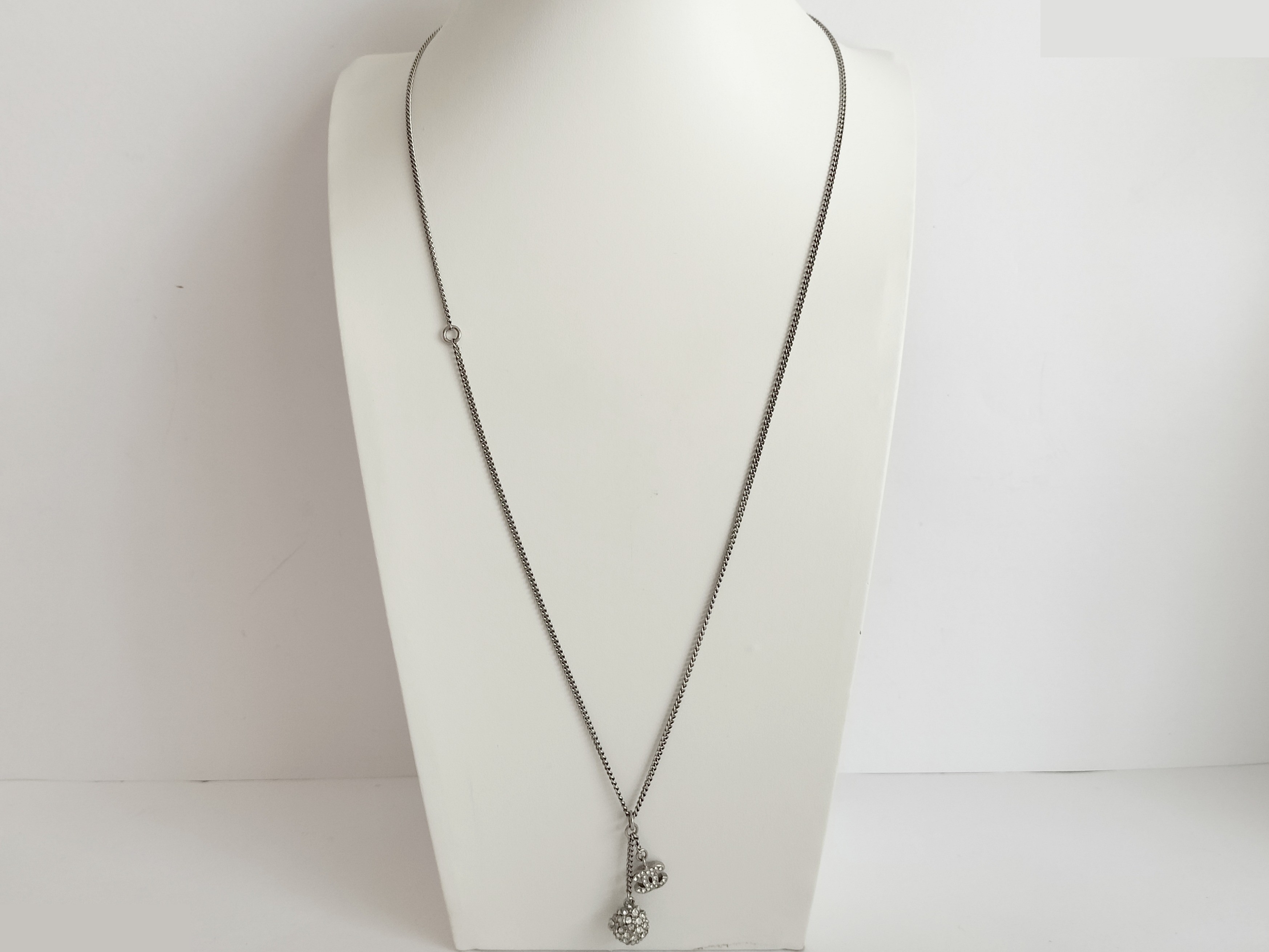 Coco Rhinestone Silver Necklace, Chain approx. 60cm — view 7