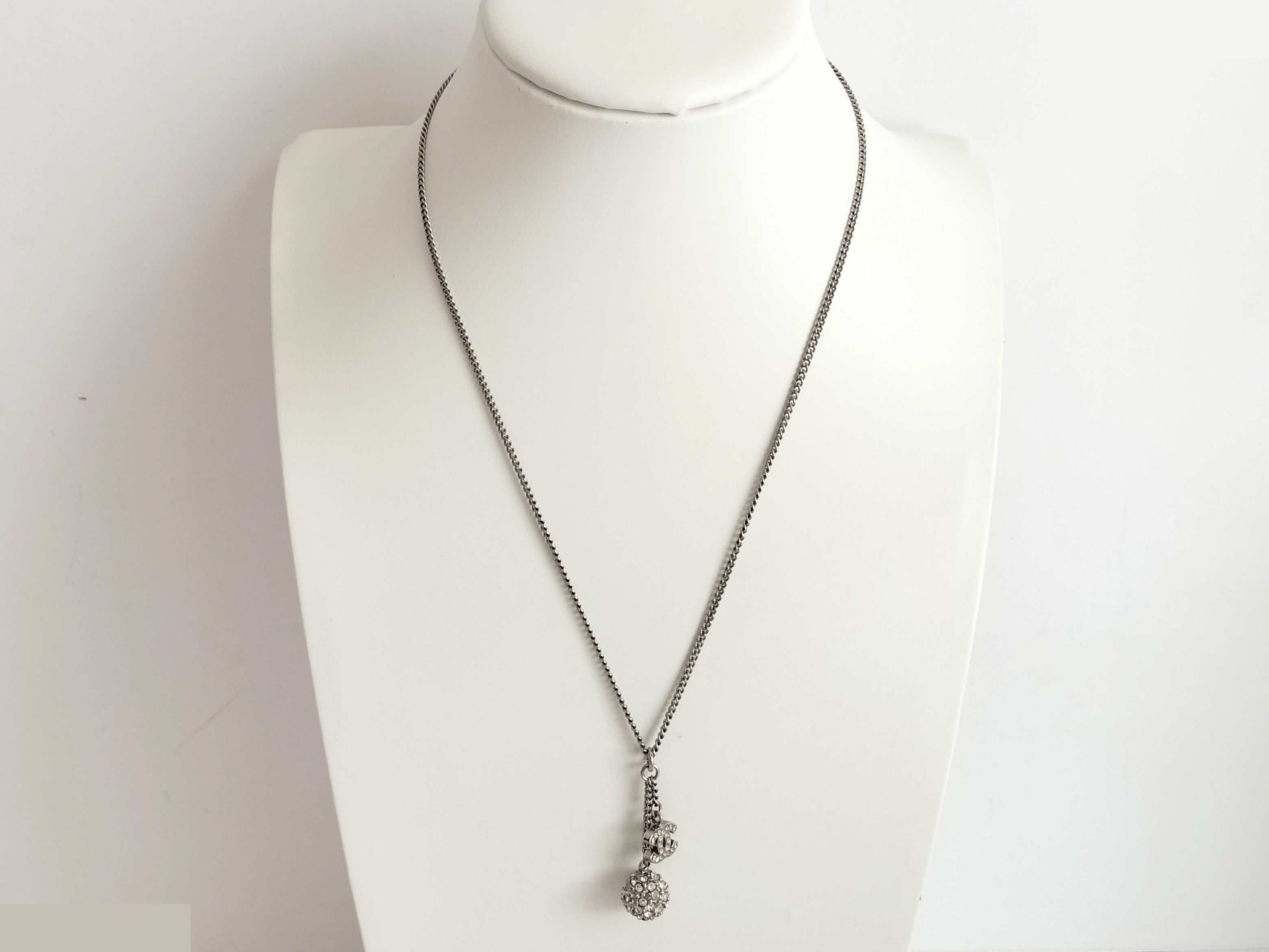 Coco Rhinestone Silver Necklace, Chain approx. 60cm — view 8